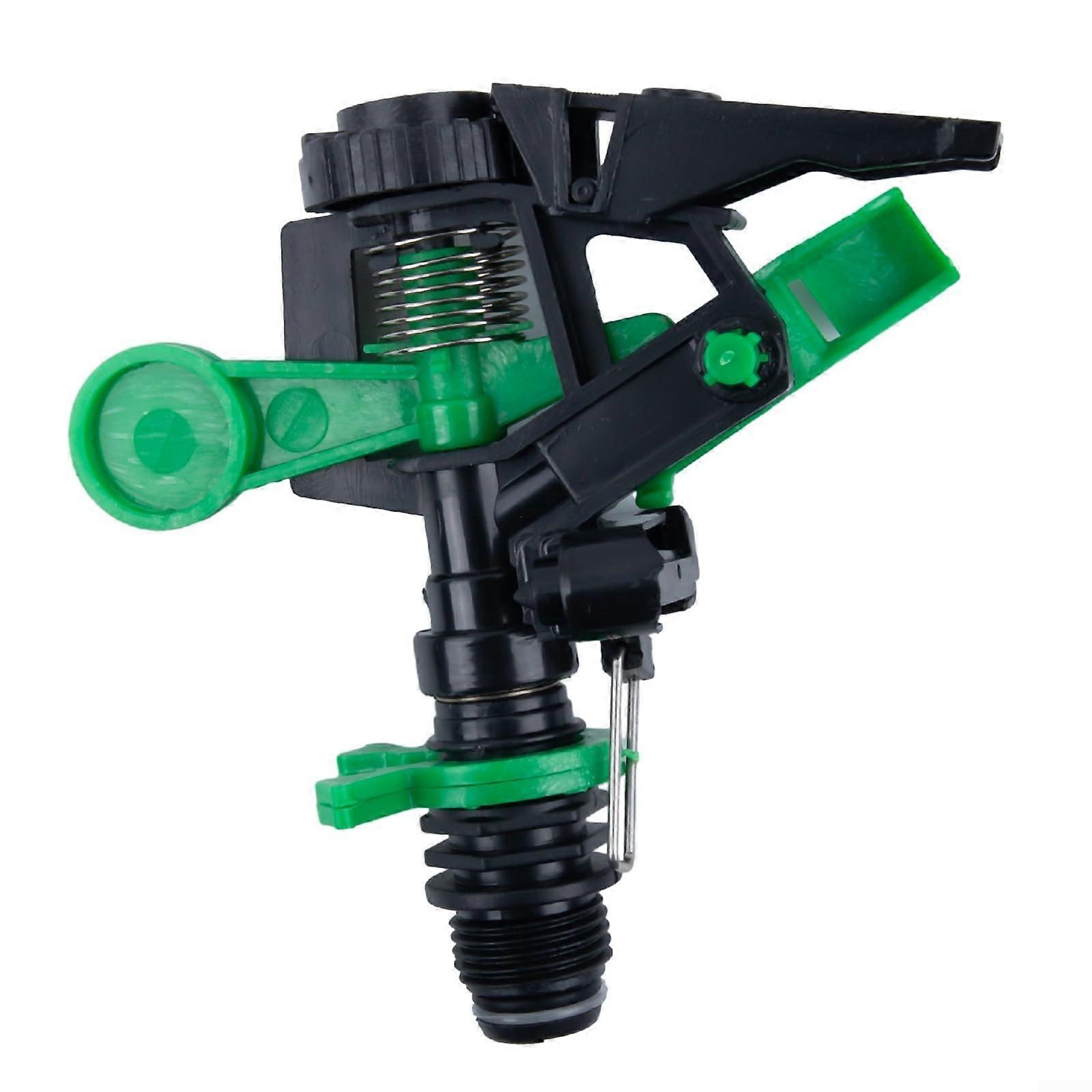 Impact Sprinkler Head 0360° Adjustable Coverage 60Ft Spray Dual Hose Garden Irrigation