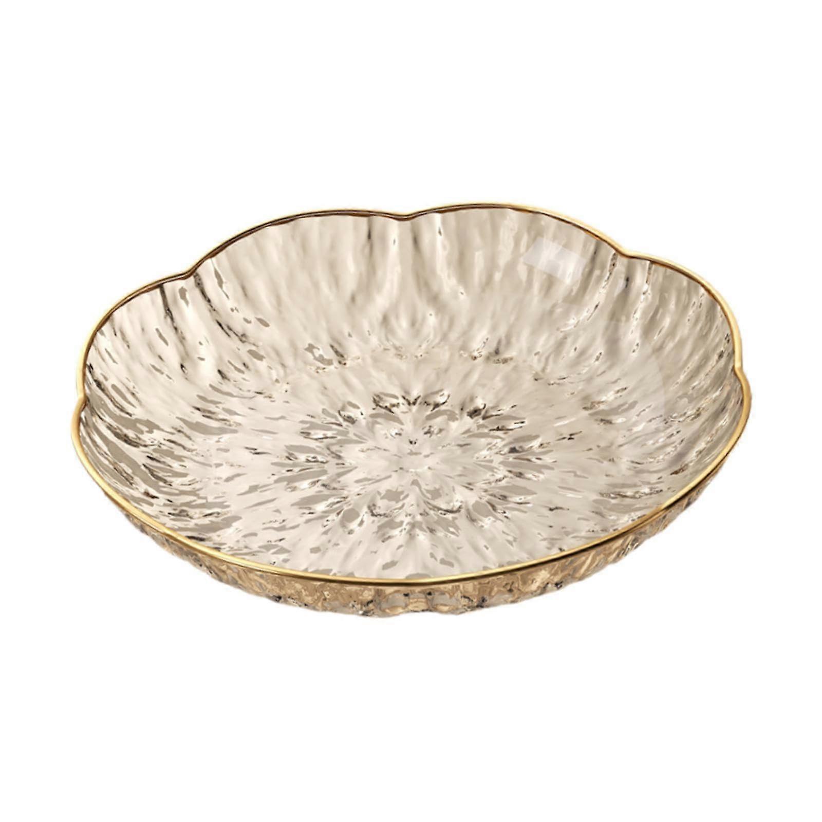 Clear Plastic Dessert Plate and Transparent Fruit Bowl for Parties with Elegant Petal Edge Design