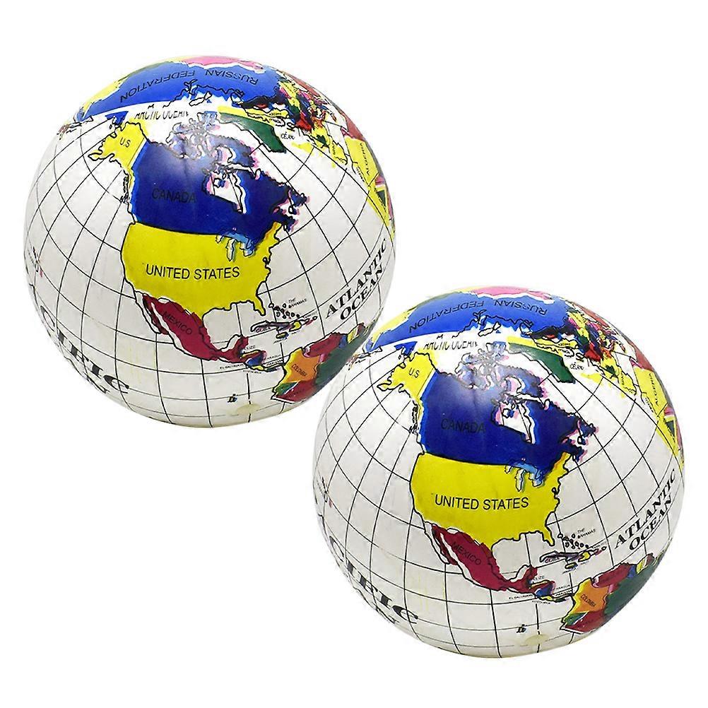 2Pcs Inflatable Globe Beach Ball Toy for Pool Use Safe and Durable Design