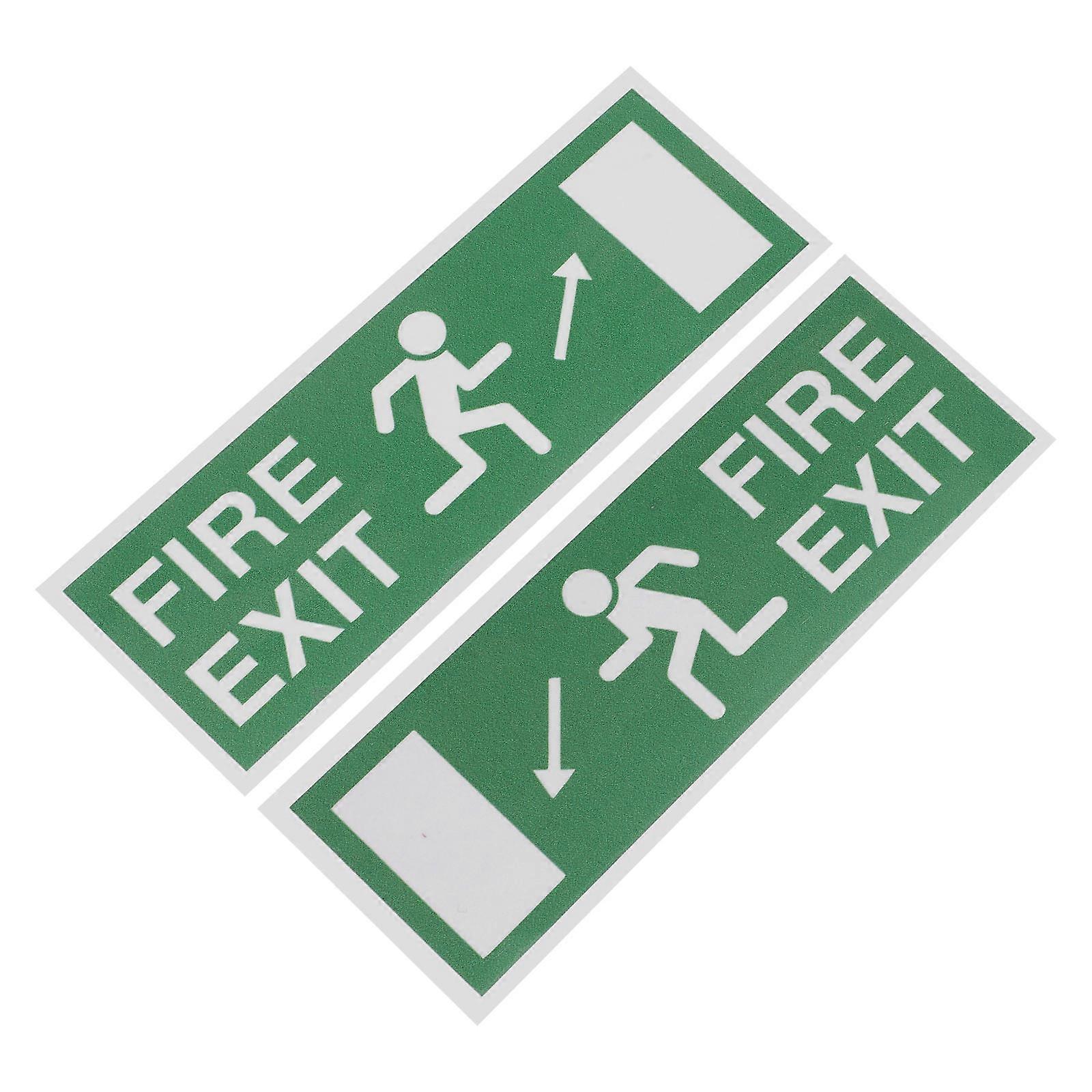 Emergency Exit Sign Sticker for Outdoor Safety 8 Sheets Pack