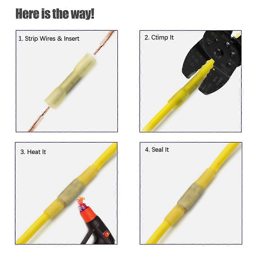 Waterproof 480PCS/Box Assorted Electrical Heat Shrink Wire Butt Connectors Ring Spade Fork Insulated Crip Terinals - Butt Connectors Terinals, Heat Shrink Connectors Terinals