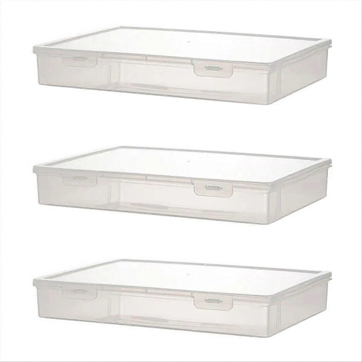 3PCS A4 Size Organiser Book Organiser Office File Box Transparent,L