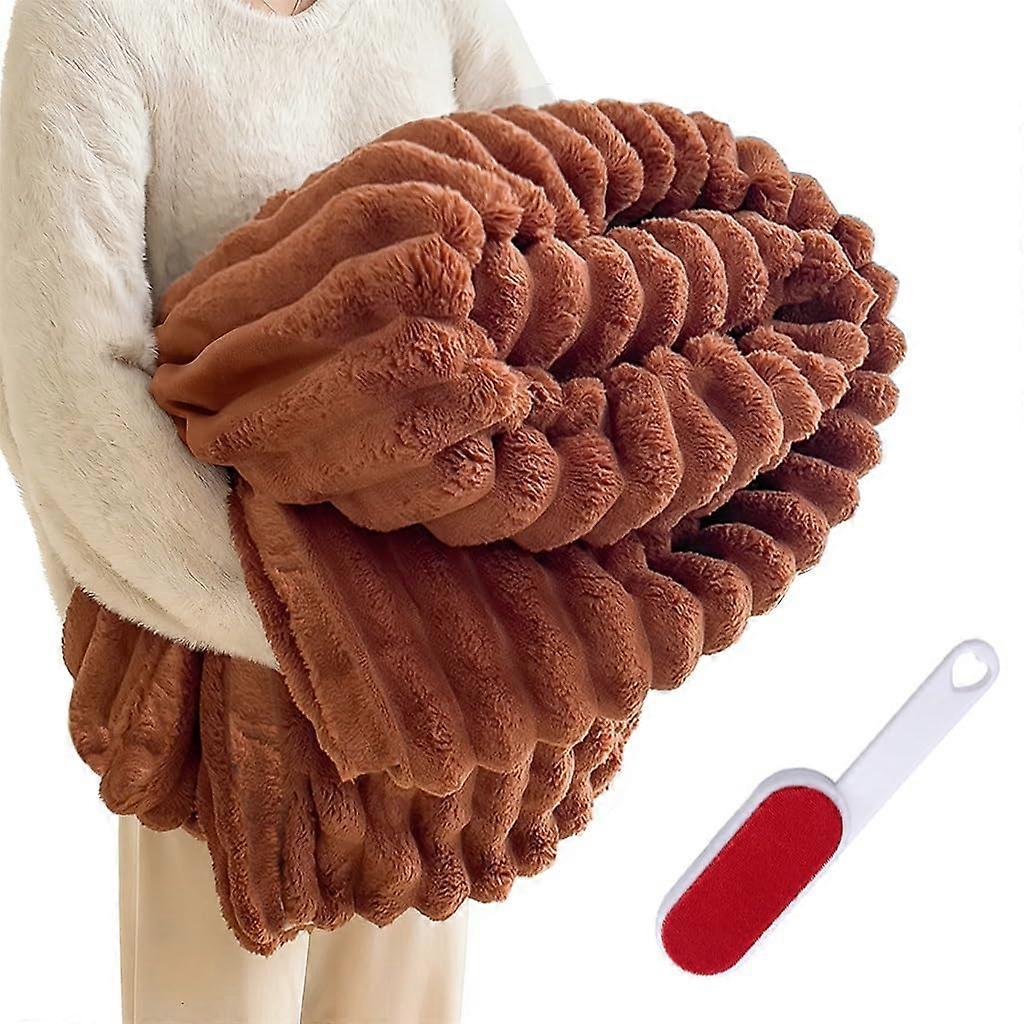 Thick Faux Rabbit Fur Plush Throw Blanket for Winter Couch or Bed, Ultra Soft and Warm A3 Medium