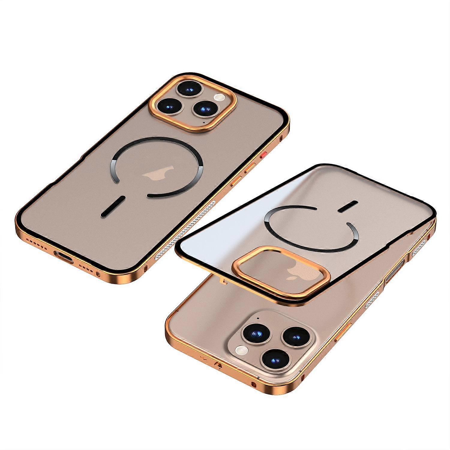 Single-sided Snap Buckle Metal Frame Frosted MagSafe Phone Case