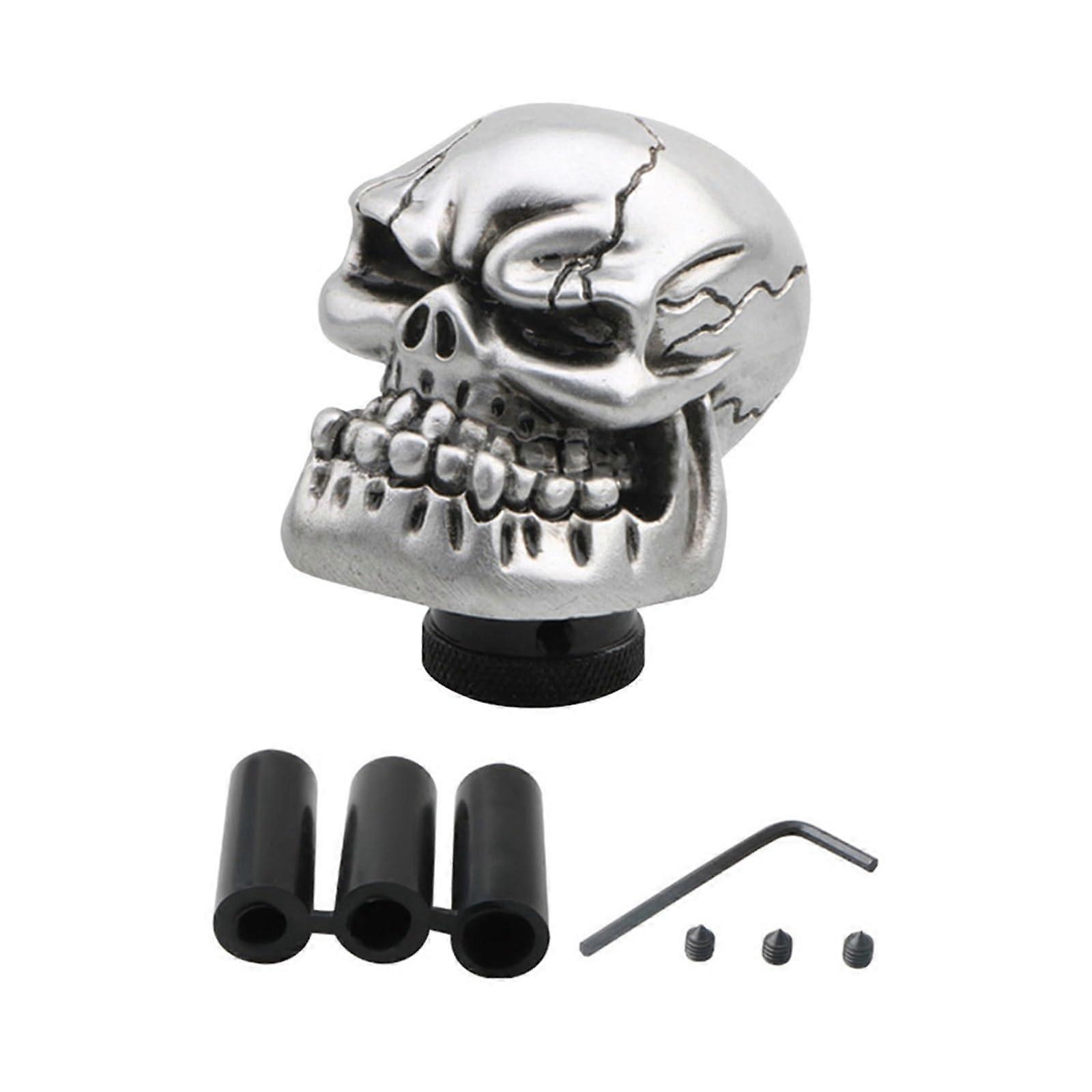 Silver Skull Gear Shift Knob for Manual Transmission, Car Shift Lever Replacement Upgrade
