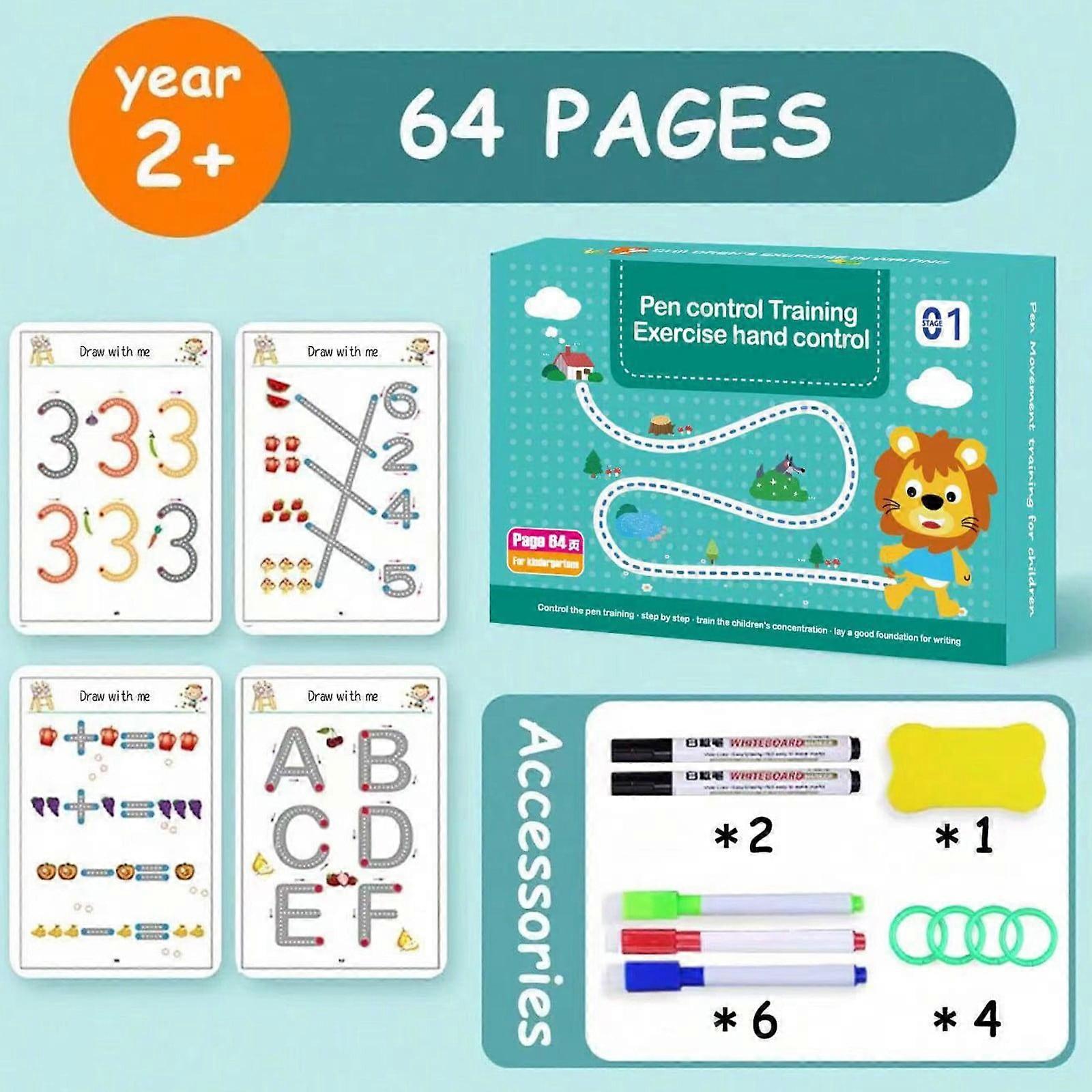 Pen Control Training Kindergarten Children Erasable Pen Control Practice Concentration Card （40ml）