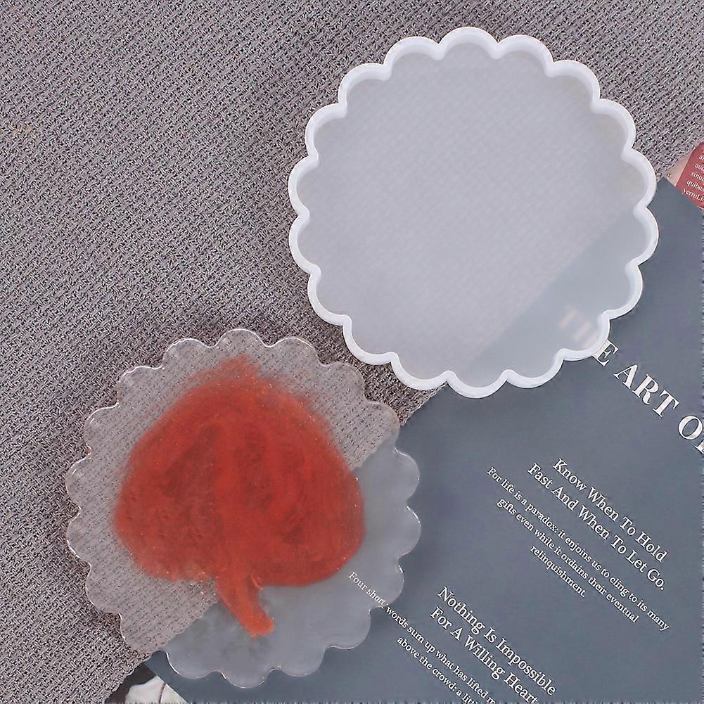 DIY Crystal Epoxy Resin Stand with Lace-up Wave Pattern Table, Square, Rectangular, Round, Mirrored Coaster Base, Silicone Mold