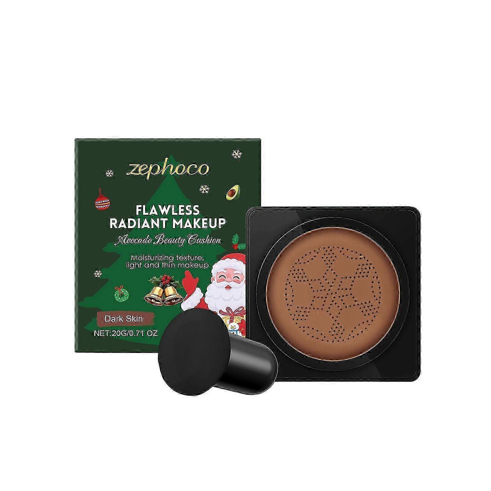 Glow Foundation Cushion with Mushroom Head Applicator, Air Cushion CC Cream & BB Cream Foundation, Moisturizing Concealer Even Skin Tone, Long-Lasting