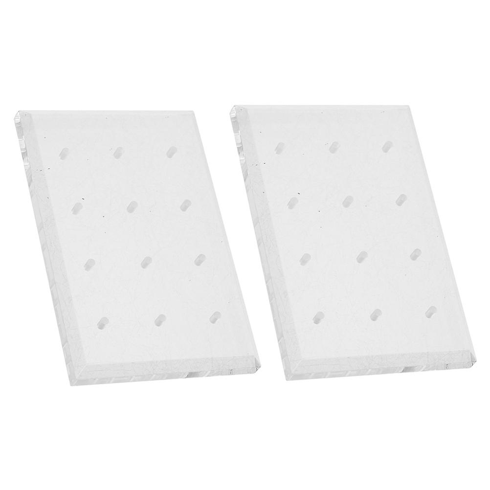 Nail Drill Bits Stand Acrylic White for Display 2Pcs with 12 Holes