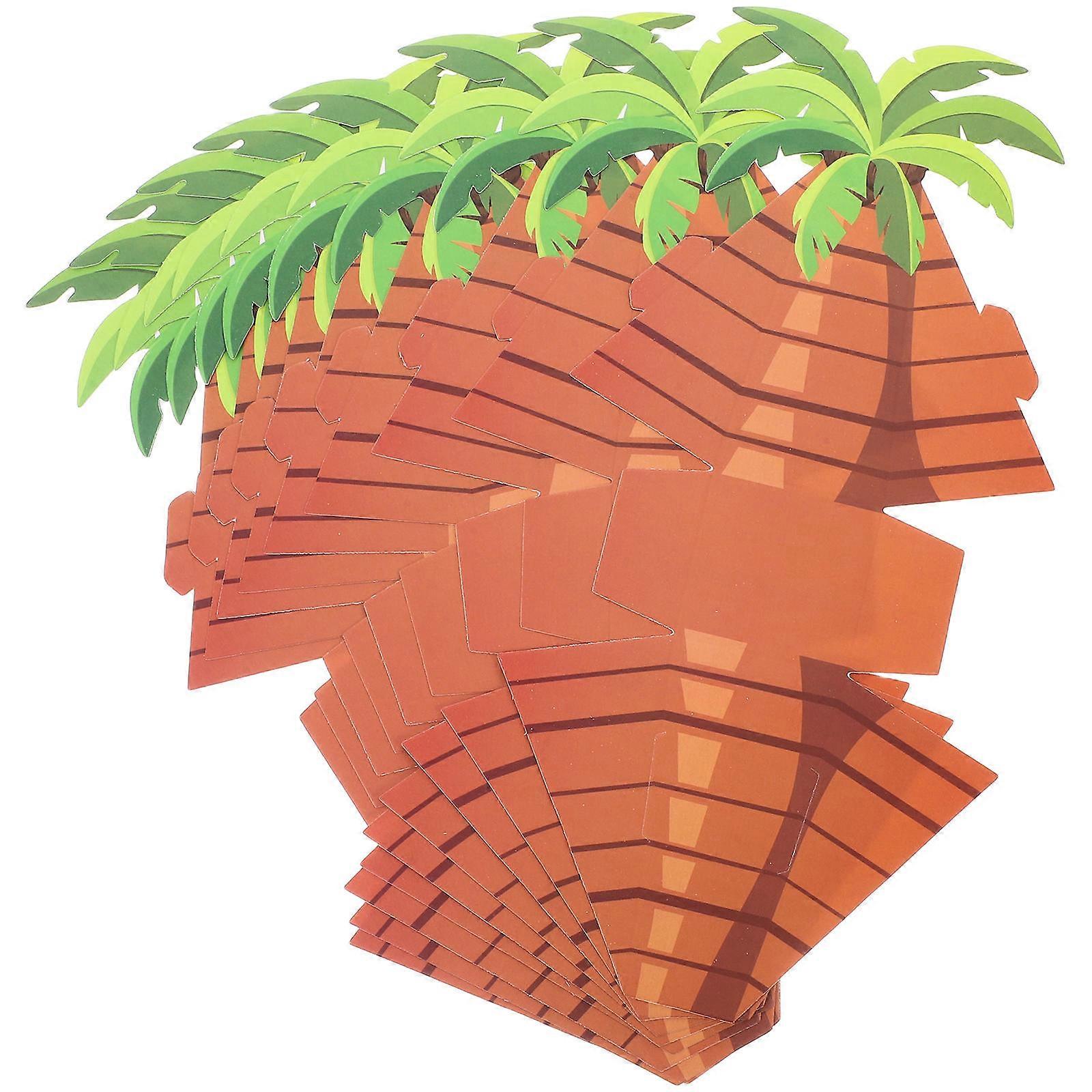 Hawaiian Party Candy Boxes for Packaging 10Pcs Palm Tree Candy Box