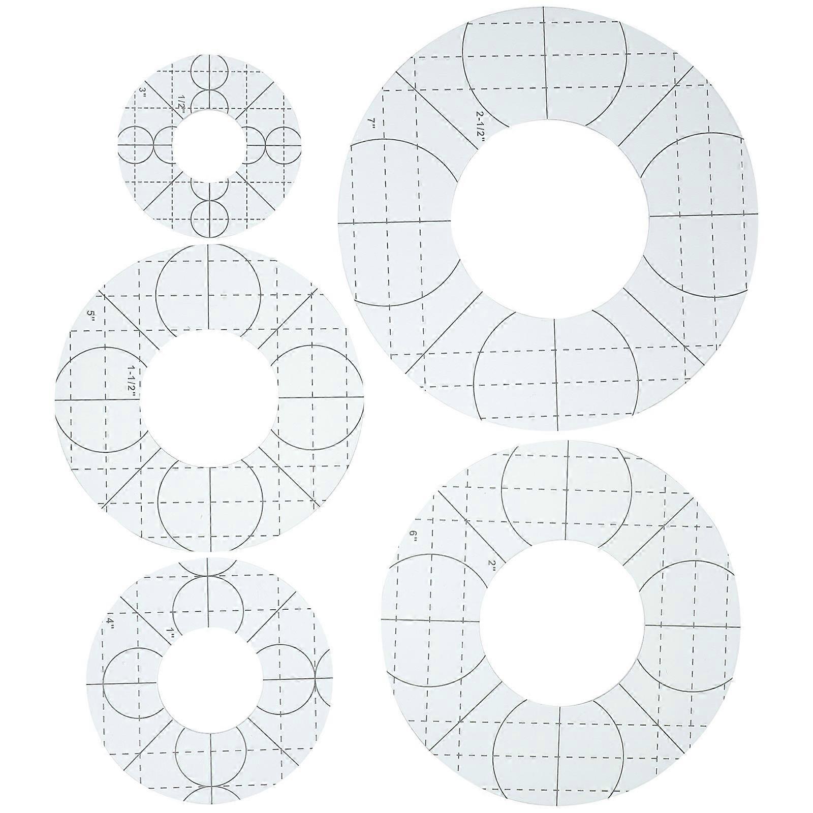 Sewing Ruler Circles Quilting Template for Sewing 15Pcs Durable Set