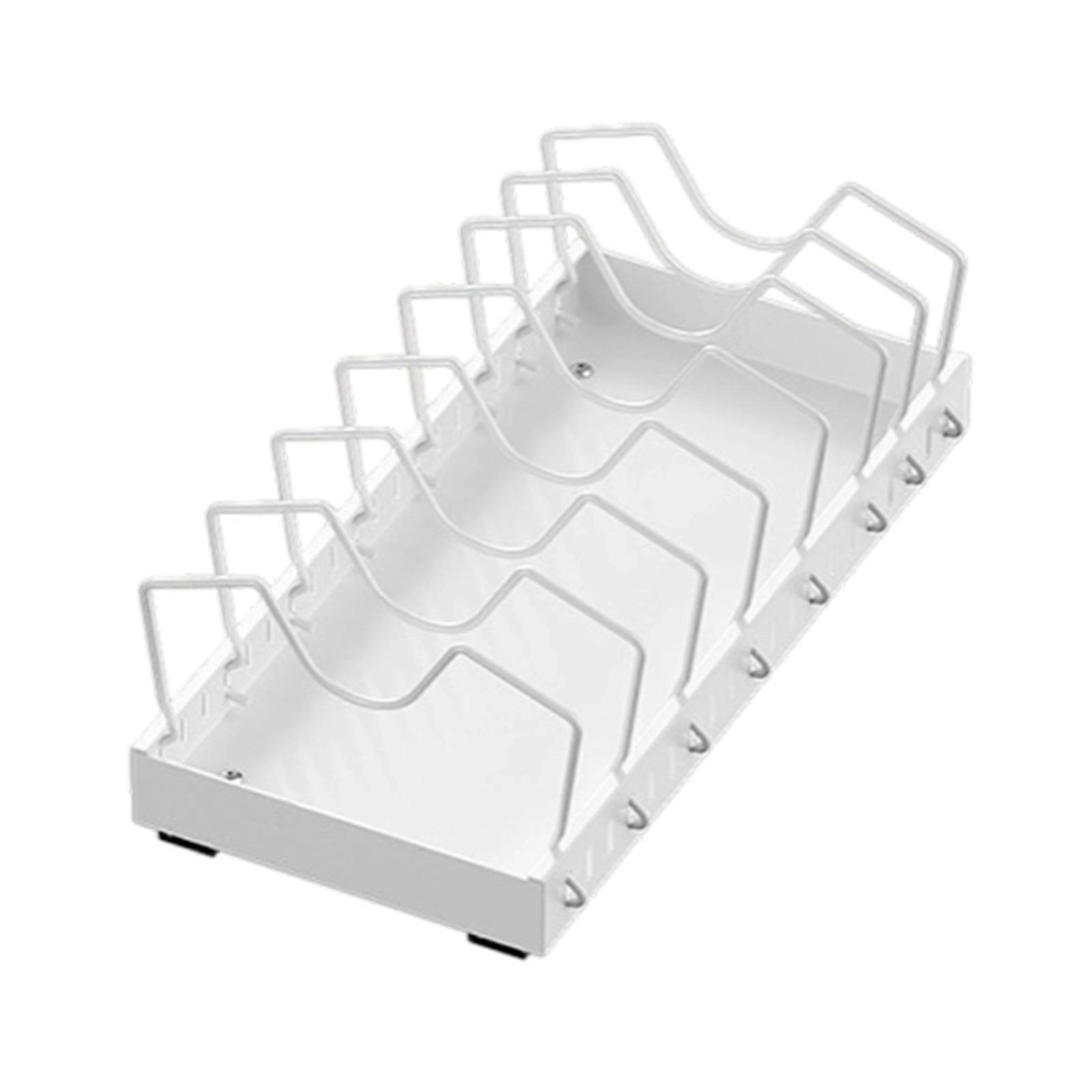 Easy Install Adjustable Pot Rack No Tools Required Setups In 3 Minutes Space Efficient for Quick Kitchen Organization  White