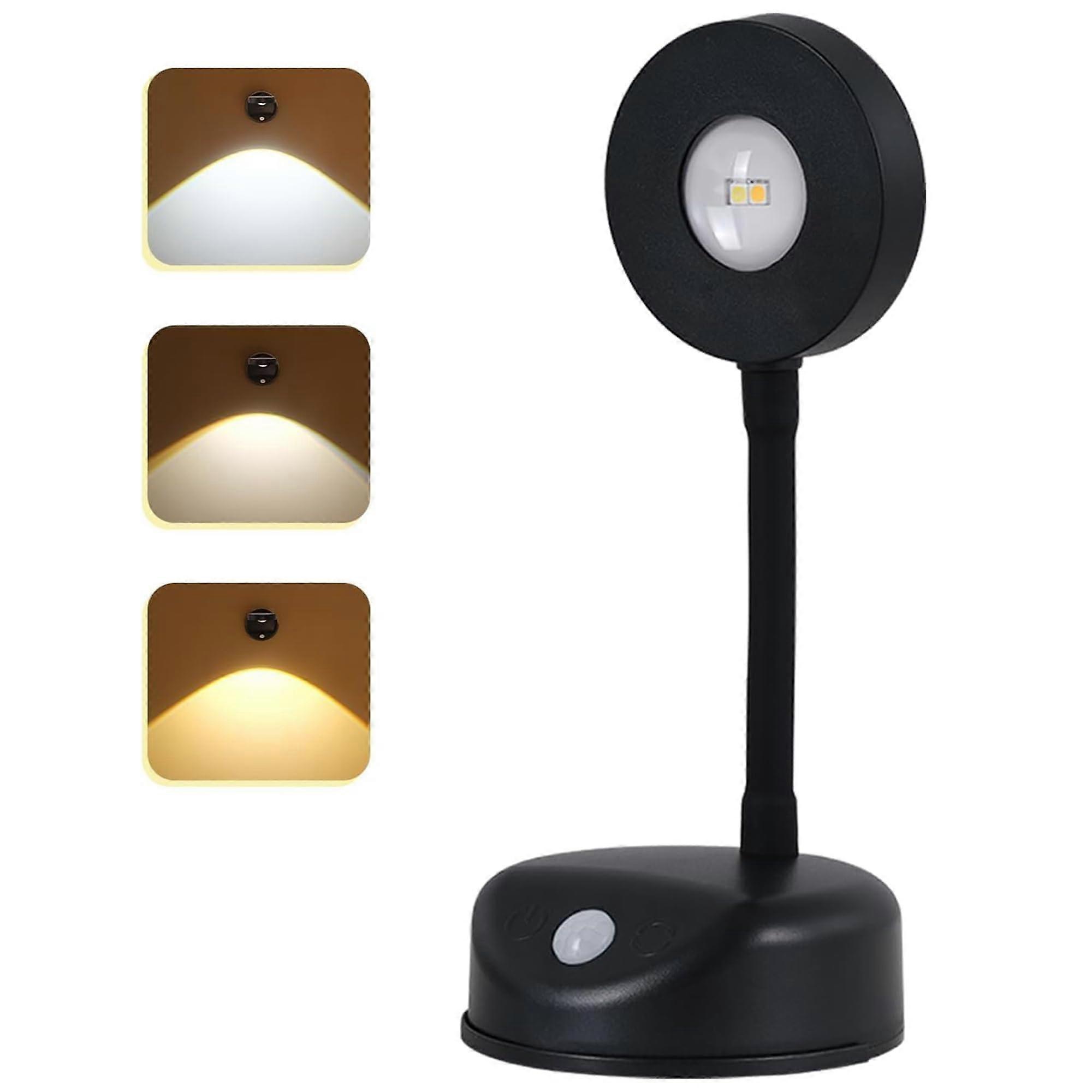 Wireless Picture Light with Motion Sensor, 1200mAh Rechargeable Rotatable LED Art Lighting (Black)