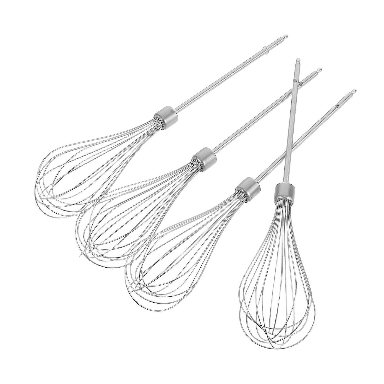 Stainless Steel Egg Beaters Set for Kitchen Use and Versatile Attachments Silver 4pcs