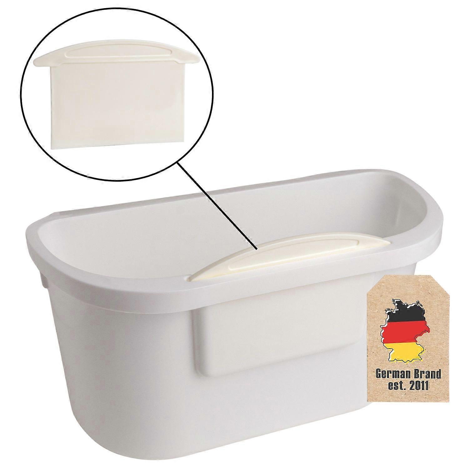 Trash can for hanging in white with garbage spatula - All-purpose trash can for kitchen, bathroom, organic waste, residual waste