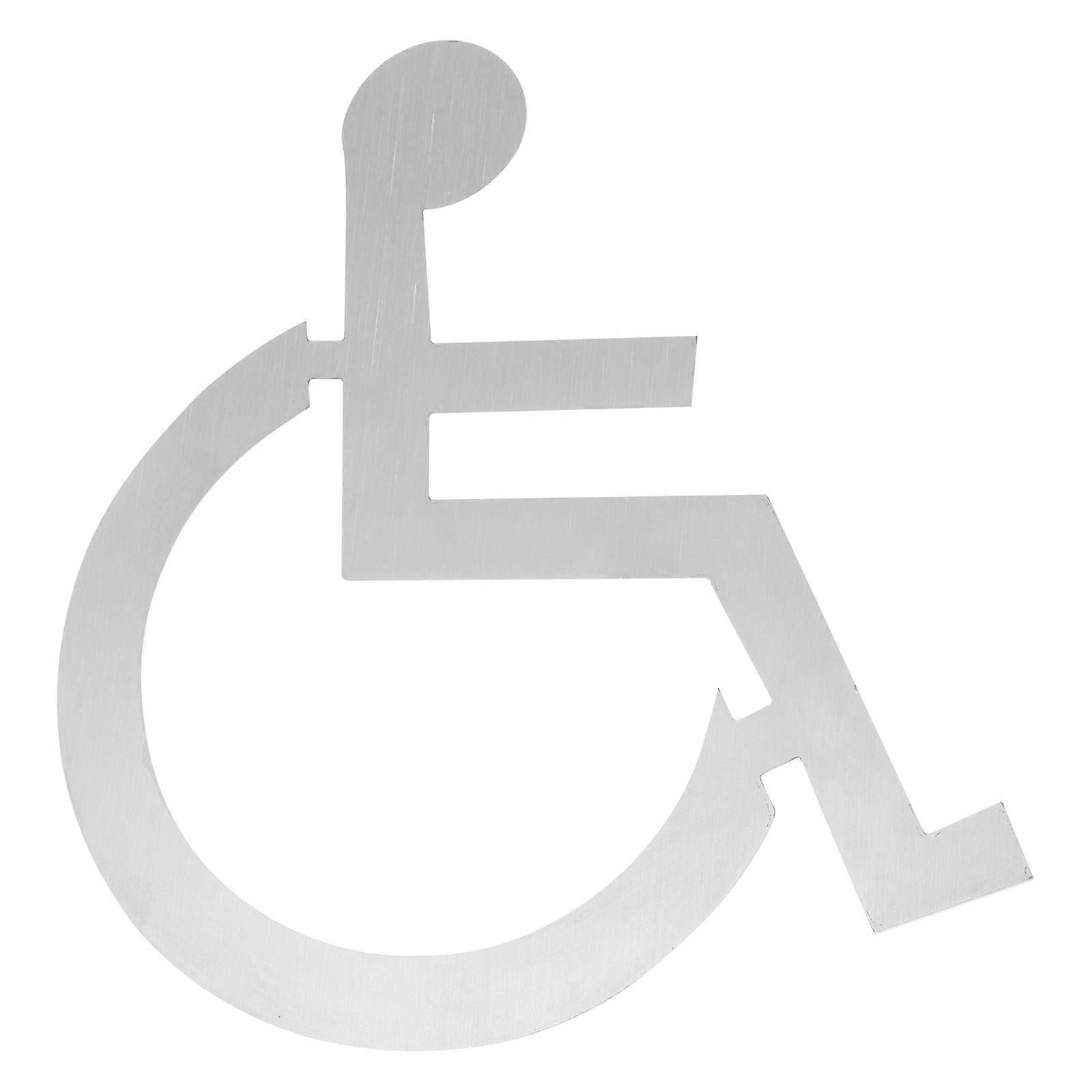 Silver Wheelchair Disabled Restroom Sign for Display Convenience