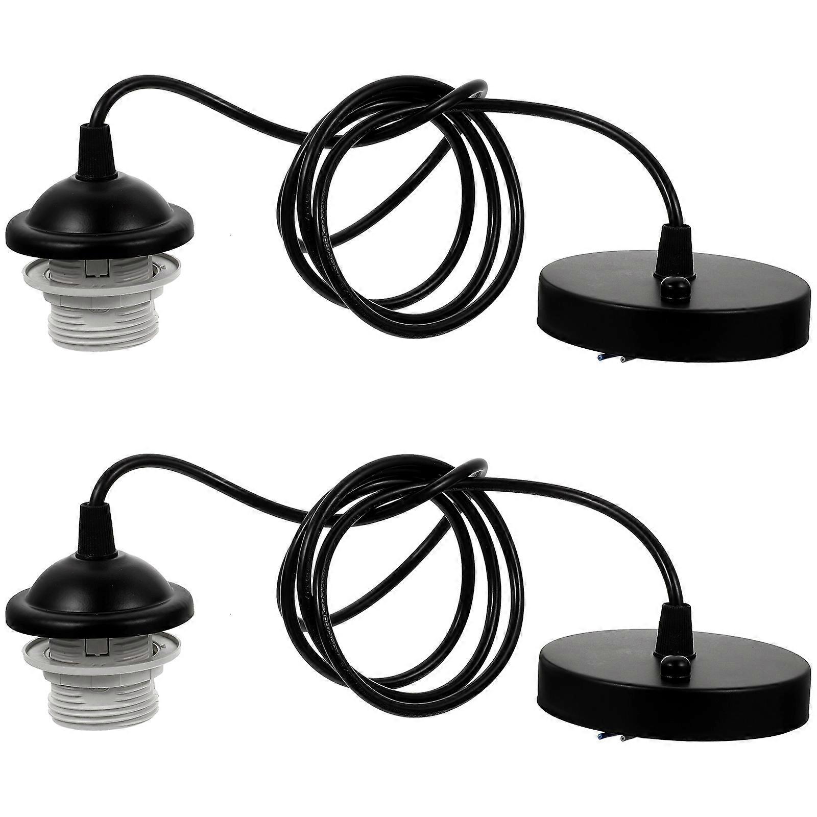 Ceiling Bulb Socket 4Pcs E27 Base For Task Lighting In Home Decoration Black Oxidation Resistant Adjustable Cable Length