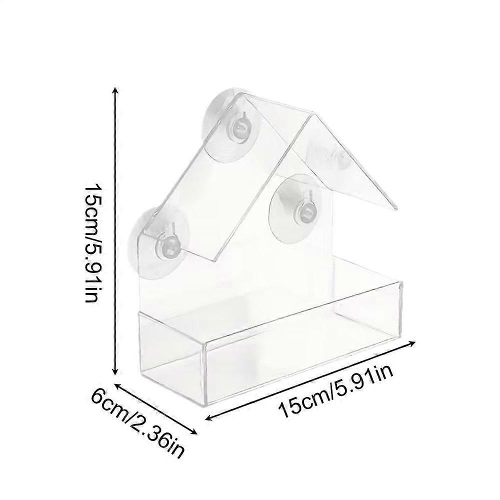 Window Bird Feeders With Strong Suction Cups Acrylic Clear Birdwatching Birdfeeders Suction Cup Bird Feeder Window For Outside