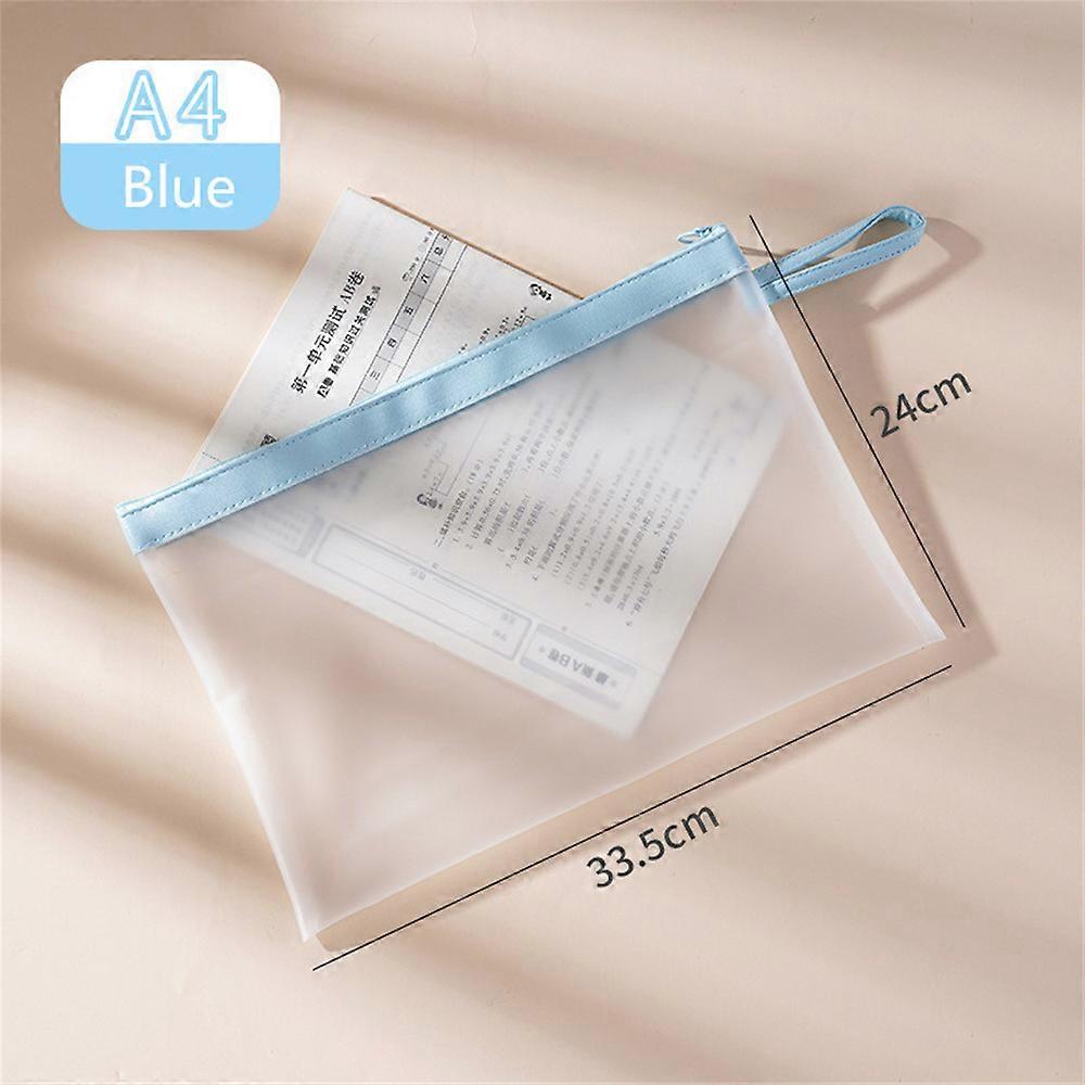 School Folder A4 Size Loop Pull Organizer Transparent Document Bag A5 Size Office File Holder For Document Storage Office