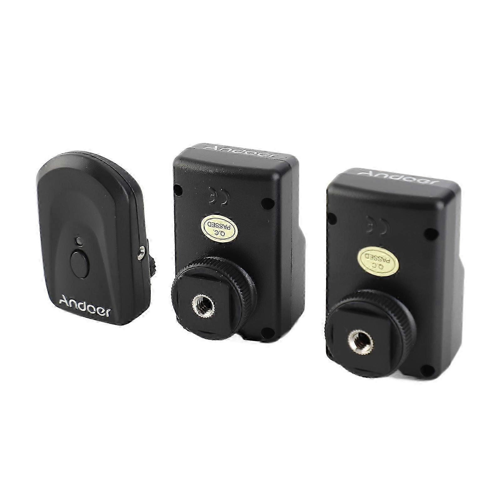 4 Channels Wireless Remote Flash Trigger 433Mhz Universal 1 Transmitter and 2 Receivers Black