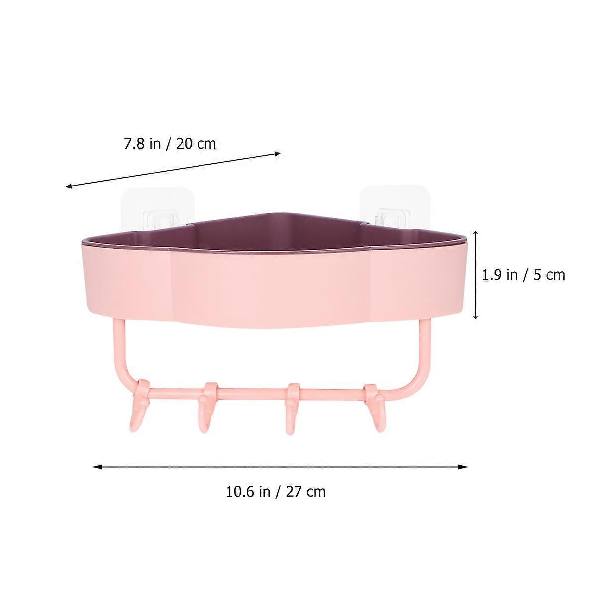 Pink Bathroom Storage Rack Triangle Corner Rack for Storage 1Pcs