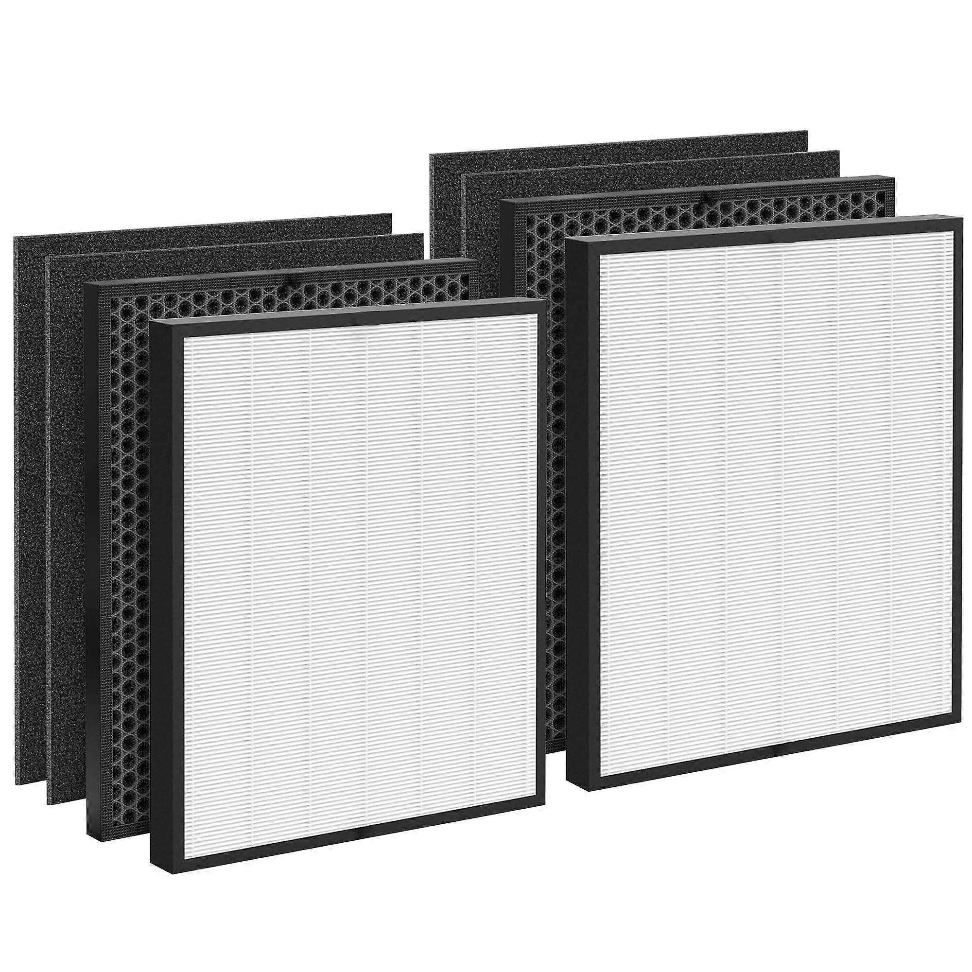 8 Pack 3000 Series Air Purifier Filter Replacement, H13 HEPA and Carbon Set for Dust, Odor, Allergies