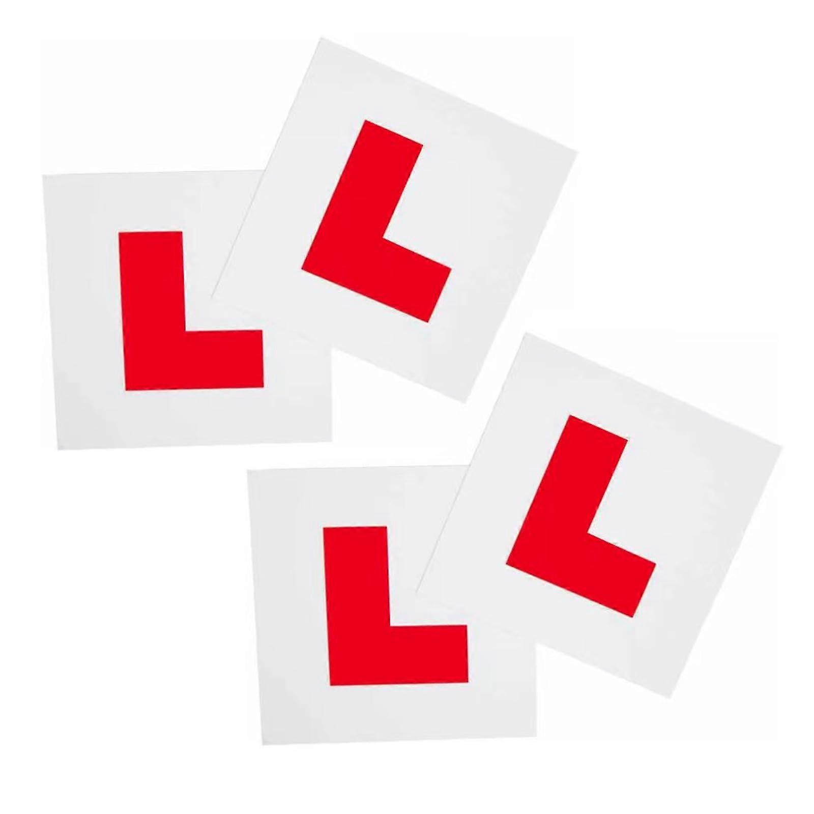 4 Pack Self Adhesive Waterproof L Plates for Car Learner Drivers Non Magnetic Easy Removal