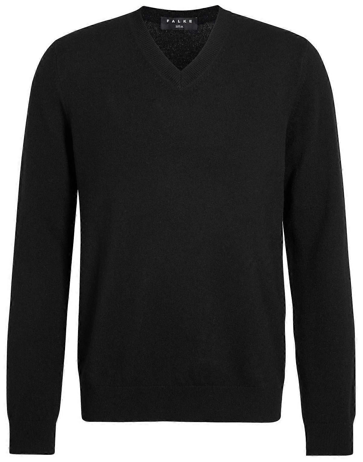 Falke Pure Cashmere V-Neck Sweater - Black