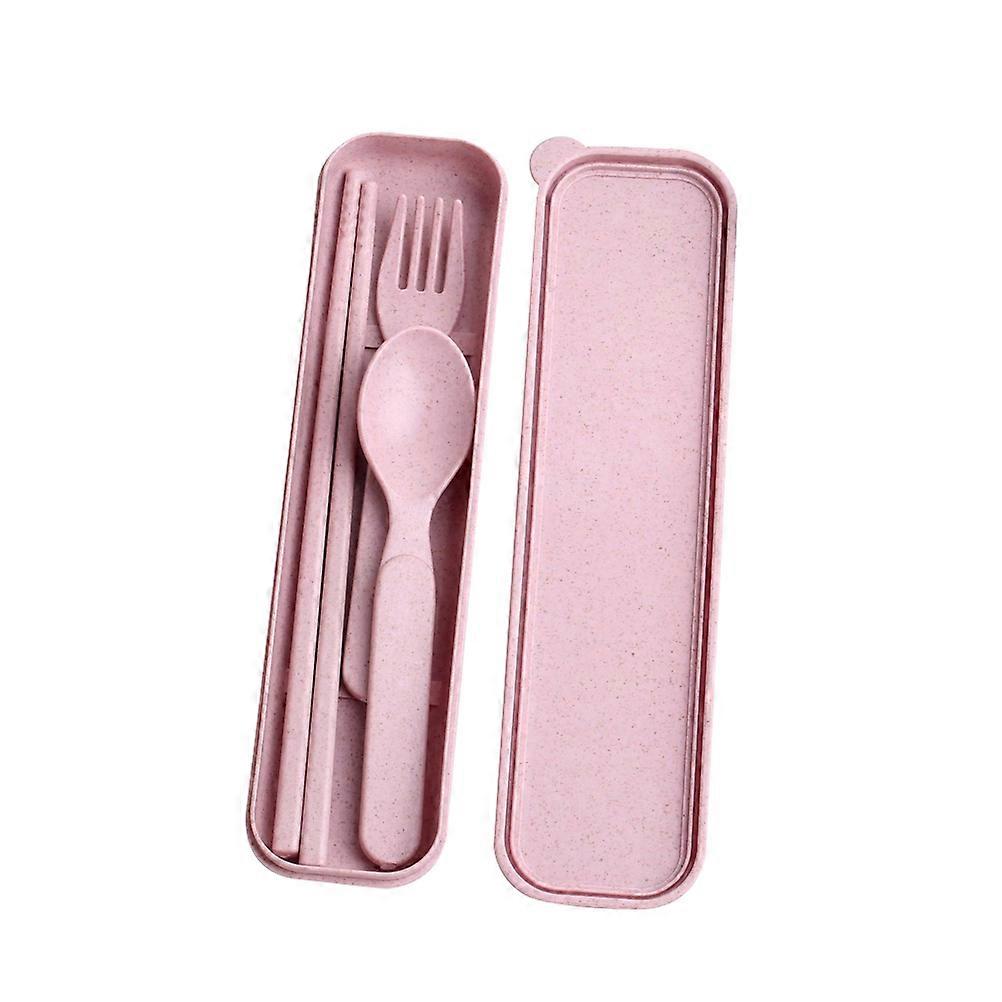 Portable Tableware Set Spoon Chopstick Fork for Travel with 3 Pieces