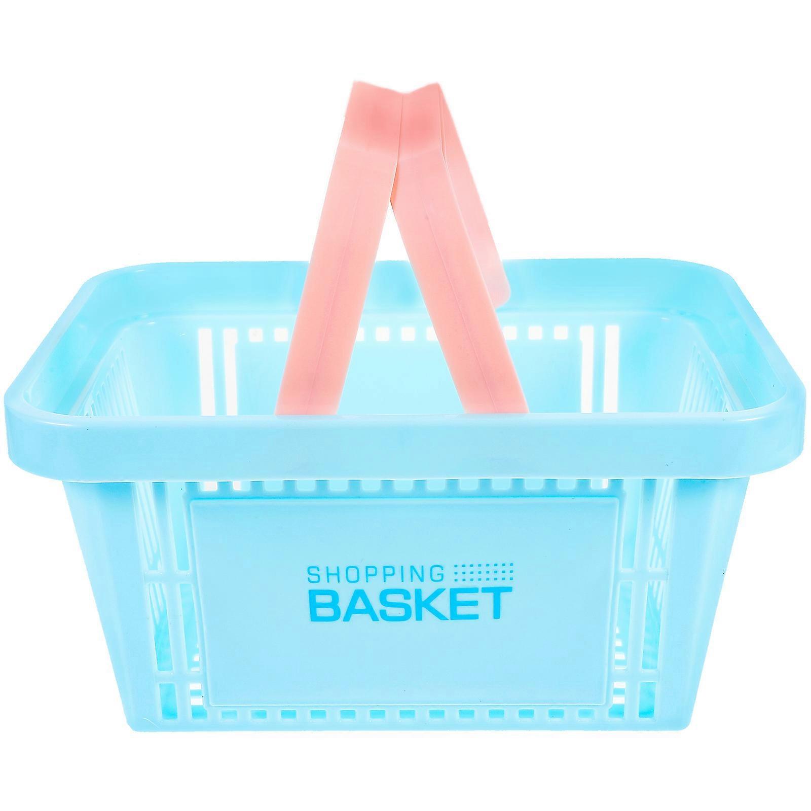 PP Sky-Blue Vegetable Basket Storage Basket for Storage Handle