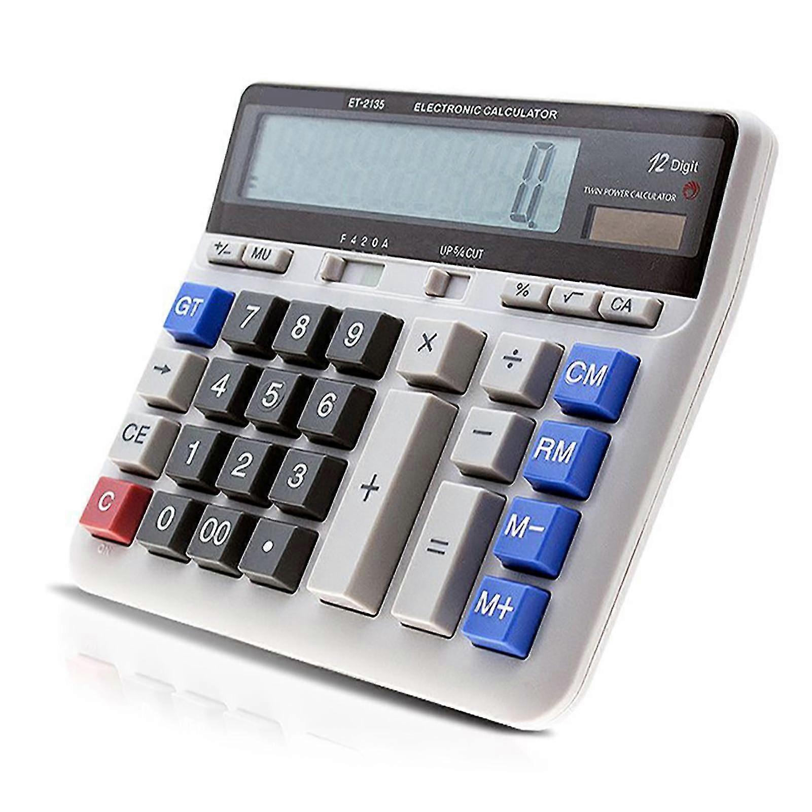 Large Computer Electronic Calculator Counter Solar & Battery Power 12 Digit Display 2025