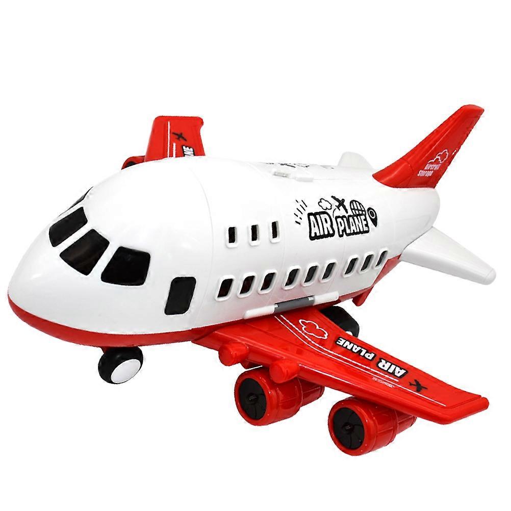 Airplane Toy Large Passenger Model for Playing Plastic Pull-Back Vehicle Set
