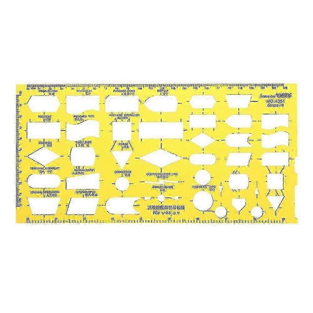 Pack flow chart flow chart flow chart symbol drawing template KT soft plastic ruler design board 26-27s