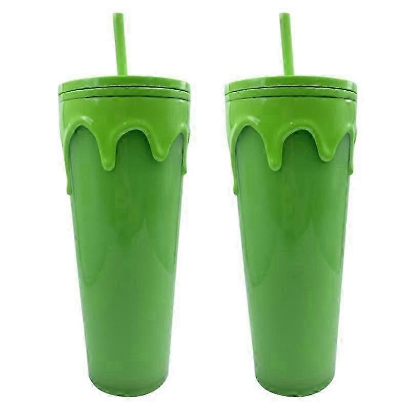2026 2Pcs 800ml Fashion Drinkware Portable Plastic Cup Straw Cup