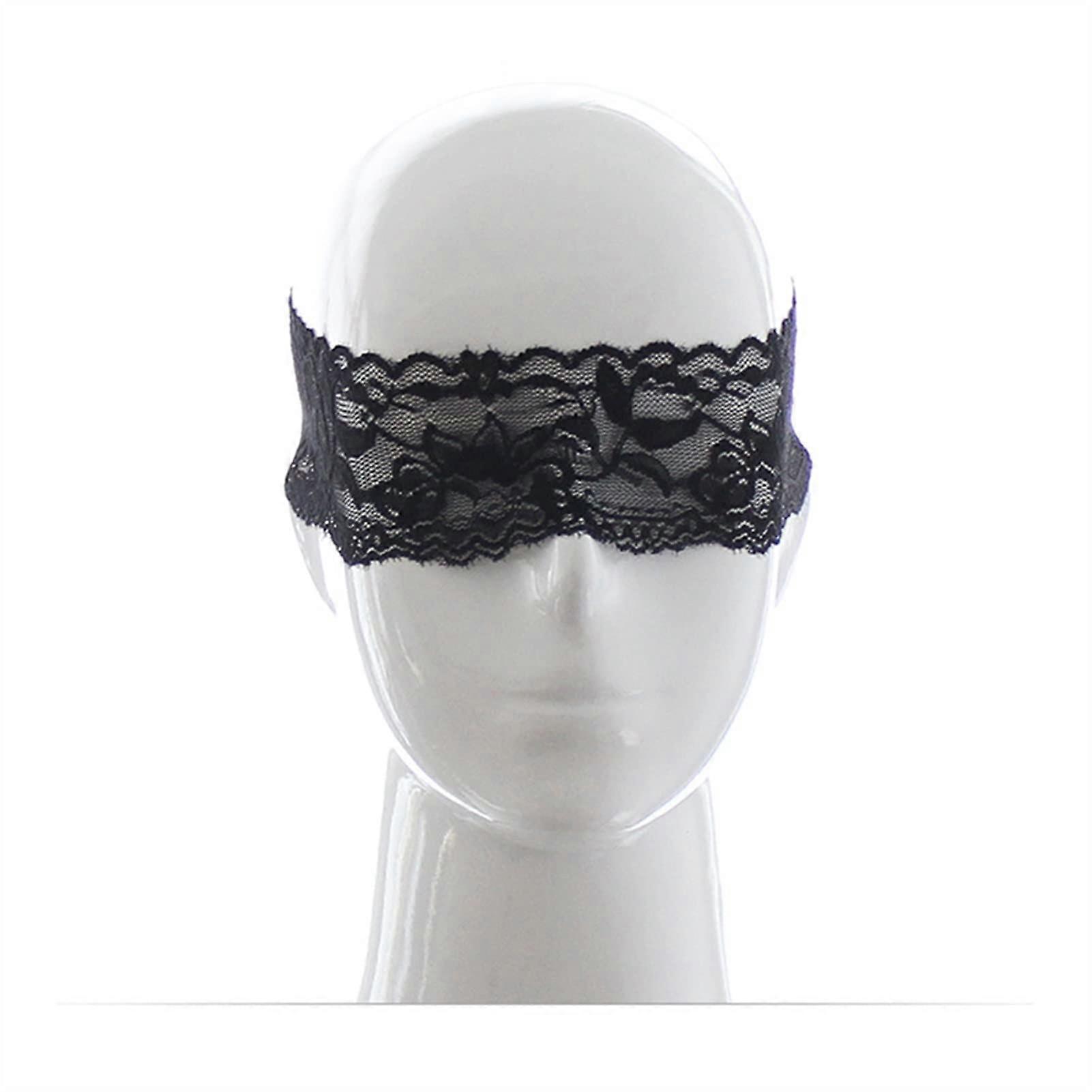 Sleep Eye Mask with Breathable Lace, Light Blocking, Adjustable Strap, Black for Travel