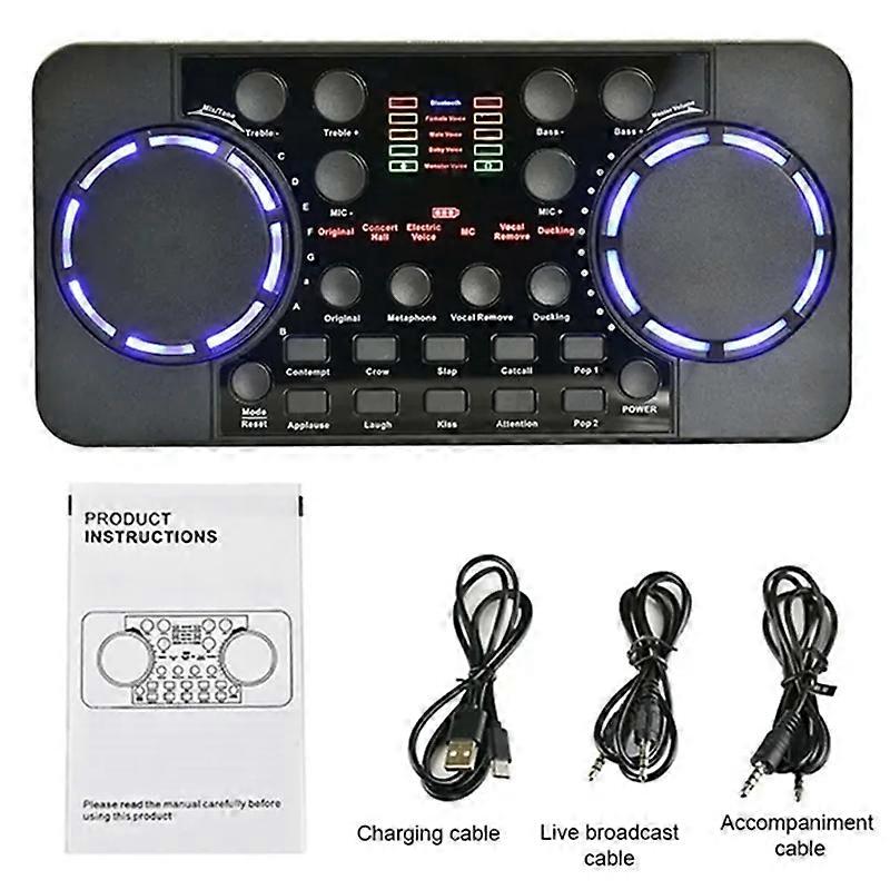 B16C-V300 Pro Sound Card Bluetooth-Compatible Audio Interface Mixer DJ Digital Effect Noise Reduction Console USB Record