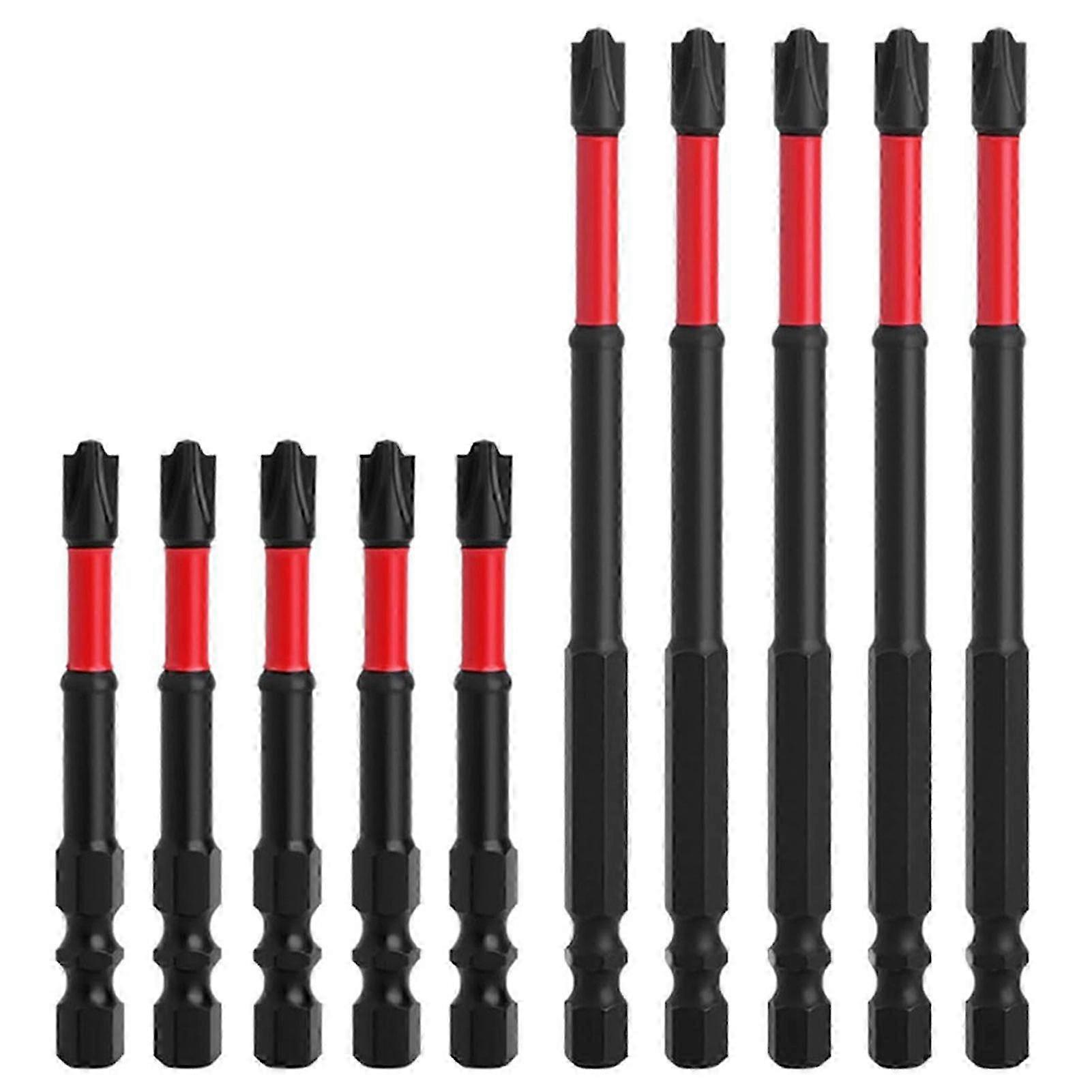 10-Pack 65mm & 110mm FPH2 Screwdriver Bits - Magnetic Tips Electrician Bits, Compatible with Hand/Power Tools