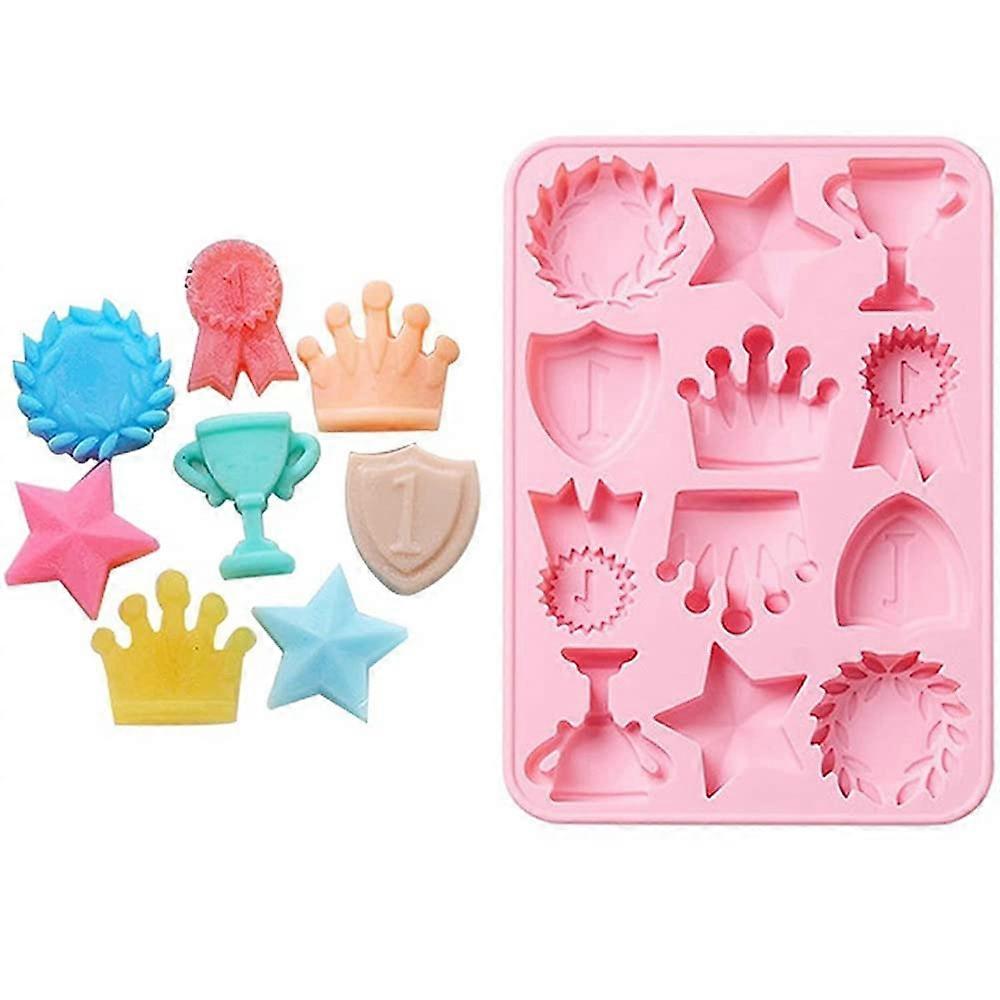 Silicone Cake Mold with Crown Star Trophy Shapes for Easy Cake Release Chocolate Baking