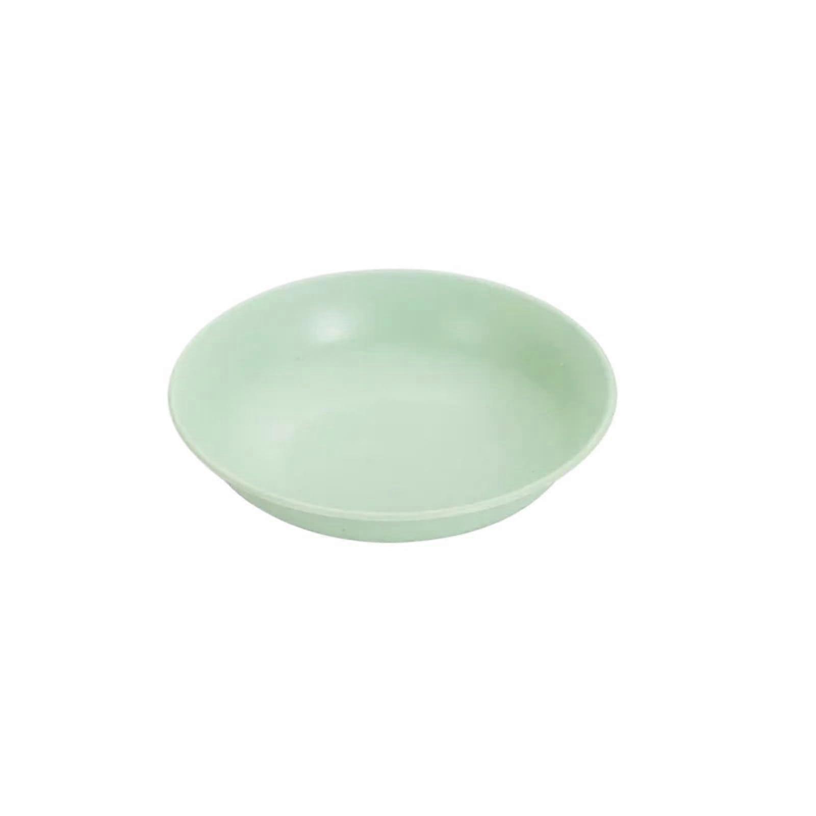 Dessert Plates Set of 4 Green Round Plastic Small Plates  Dessert Size Stackable Durable Design