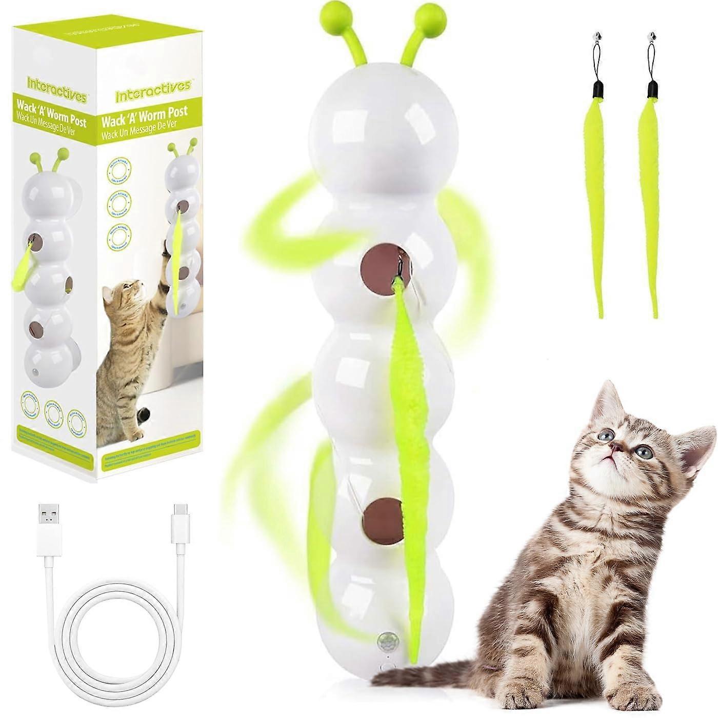 Interactive Caterpillar Cat Toy with Smart Motion Sensor, USB Rechargeable Moving Bug for Indoor Cats