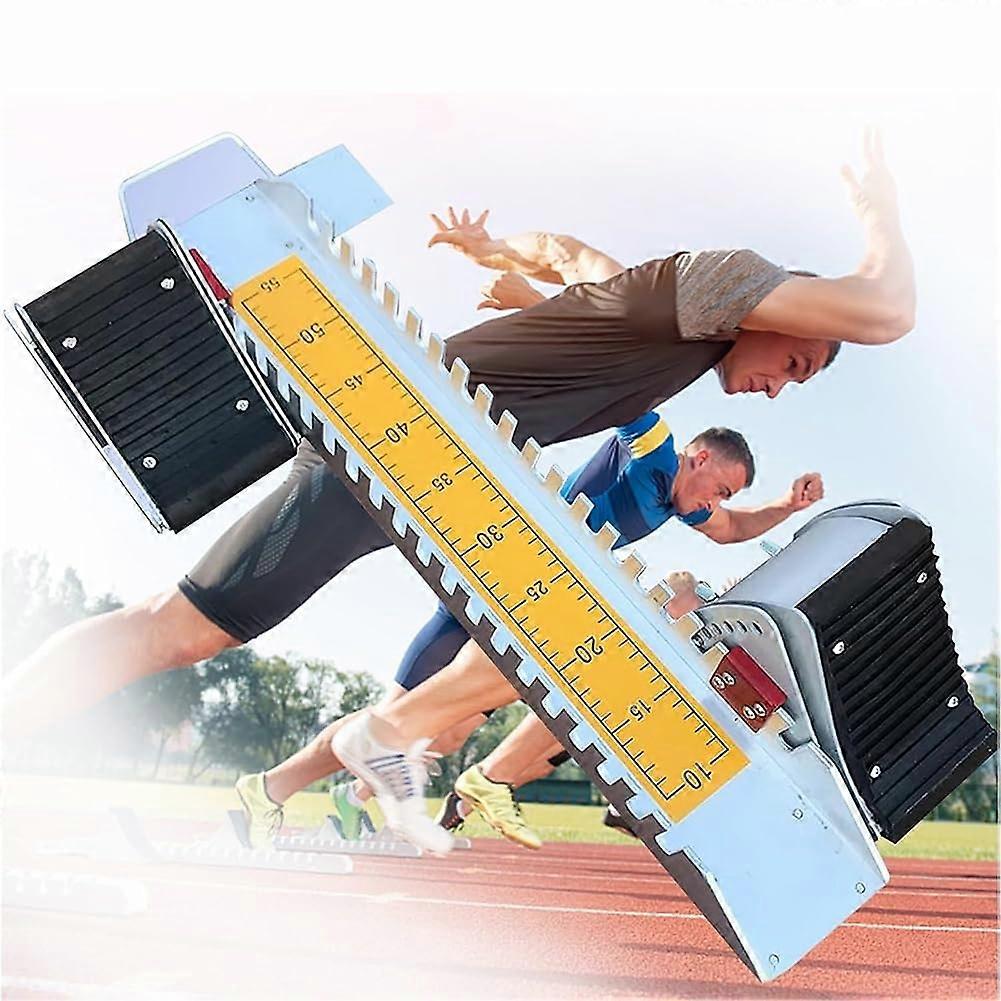 Track and Field Starting Blocks with Enhanced Traction Grip, Six Angle Adjustable Lightweight Alloy Frame