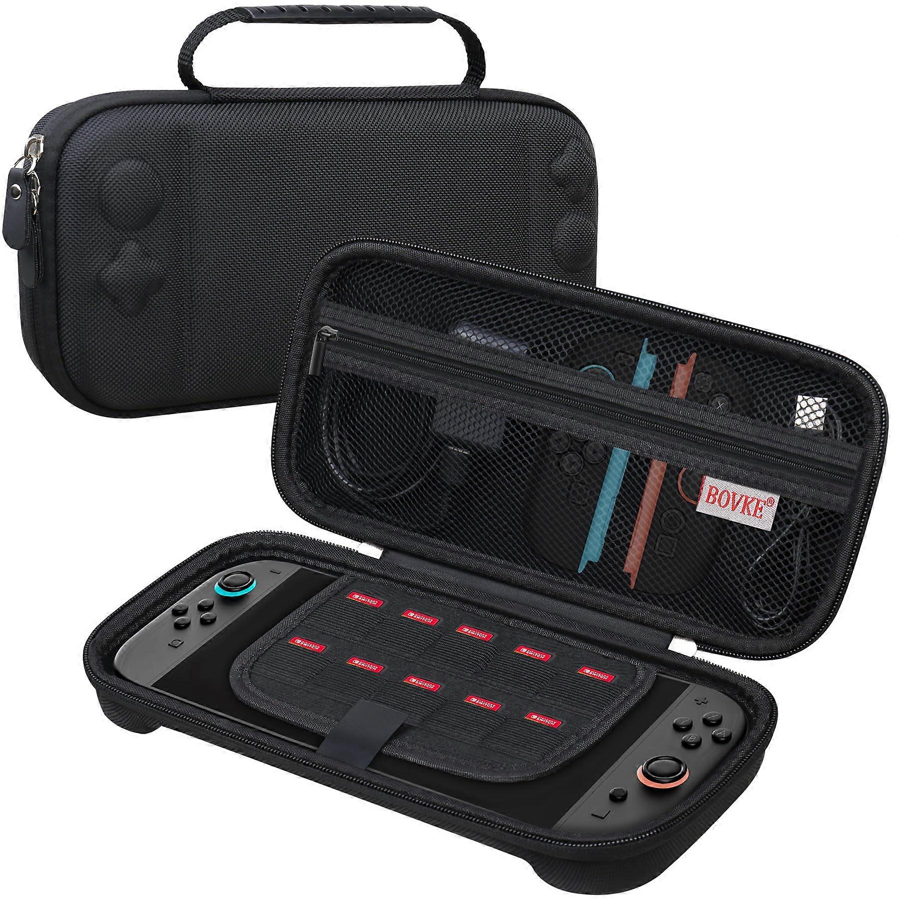 Case Shockproof Hard Shell with Mesh Pocket for Games and Accessories Black for Nintendo Switch 2