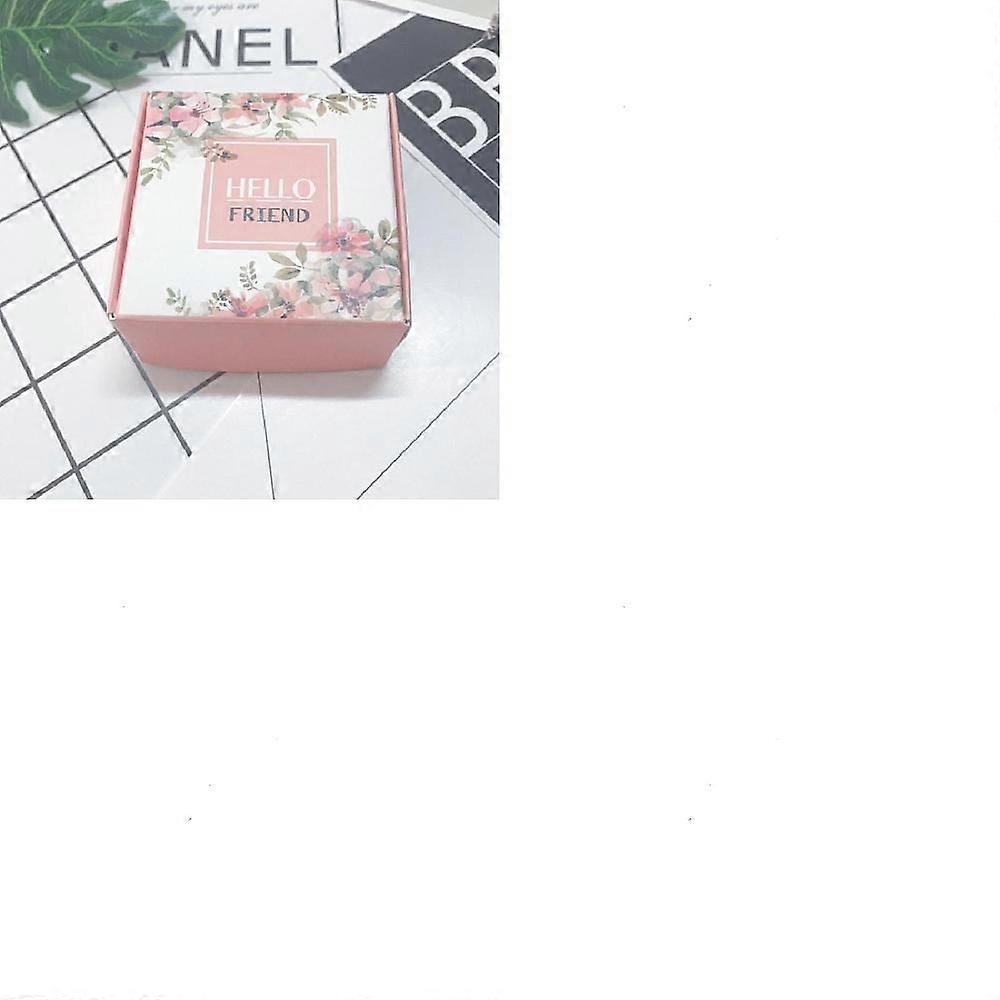 10pcs Square Paper boxes for Soap Packaging with Pattern Pink Flower 8.5x8.5x3.5cm