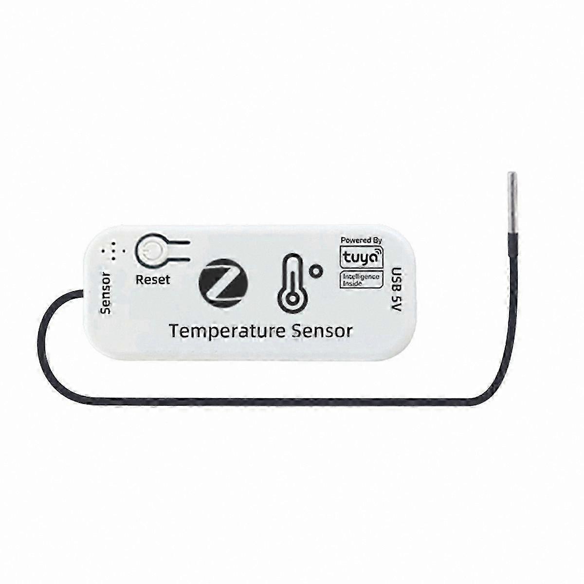 Tuya Zigbee Temperature Sensor, Waterproof, 2M Cable, Smart Home Remote Monitoring