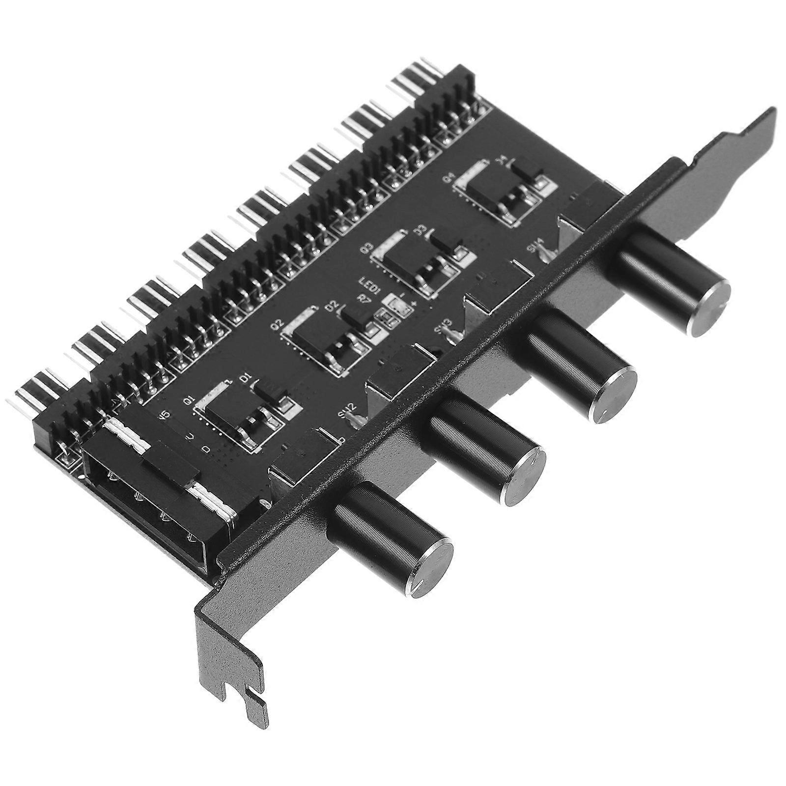 Cooling Fan Hub Splitter for Pc Fan Controller with Multiple Speed Knobs