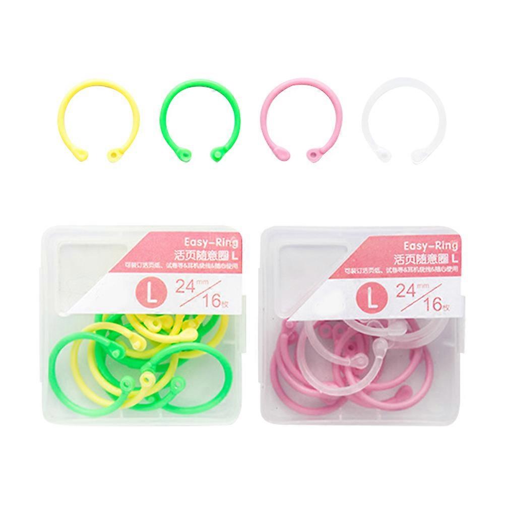 Binder Rings Plastic Book Circles for Daily Use 32Pcs Assorted