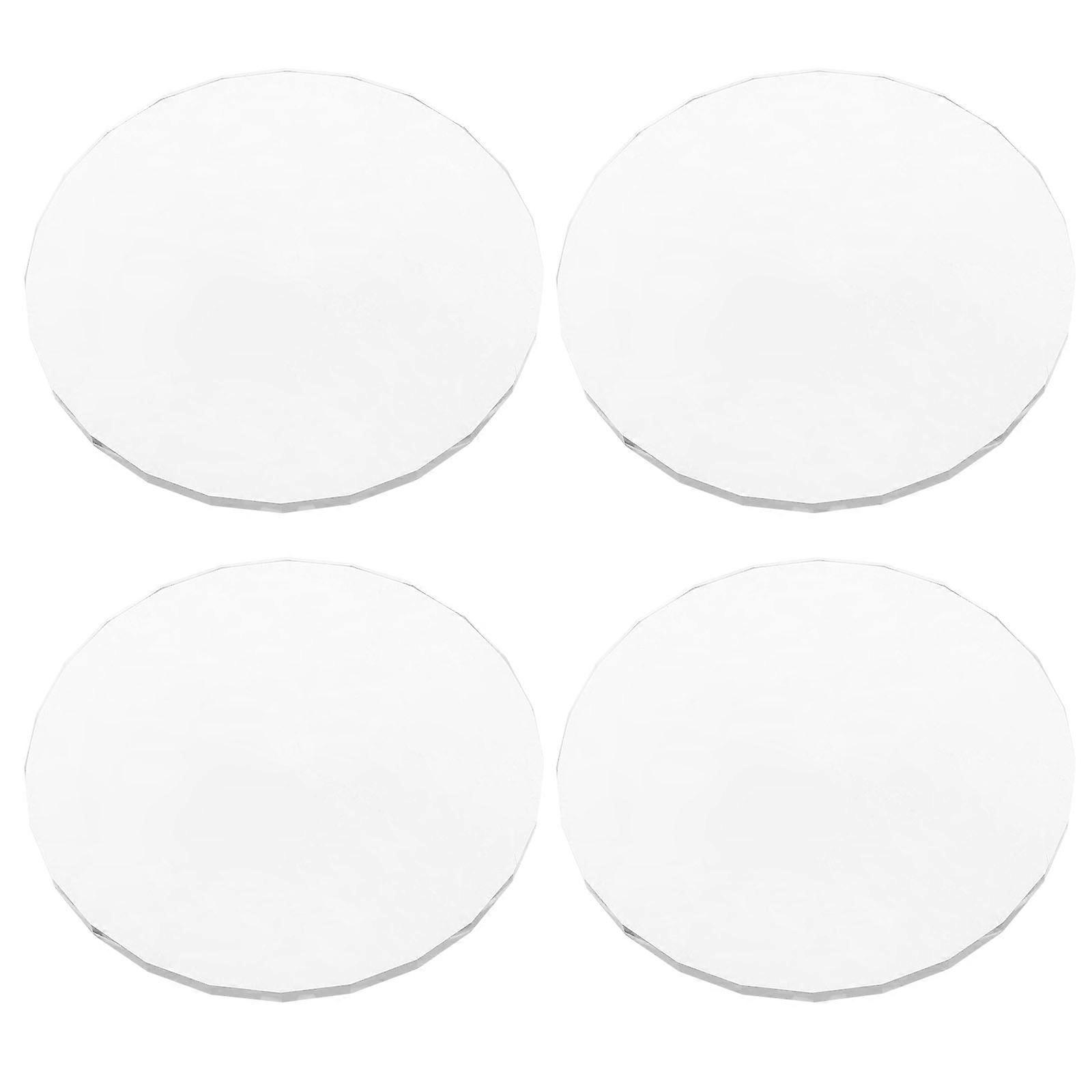 4Pcs Glass Stemware Round Wine Glass Base for Stem Foot Replacement