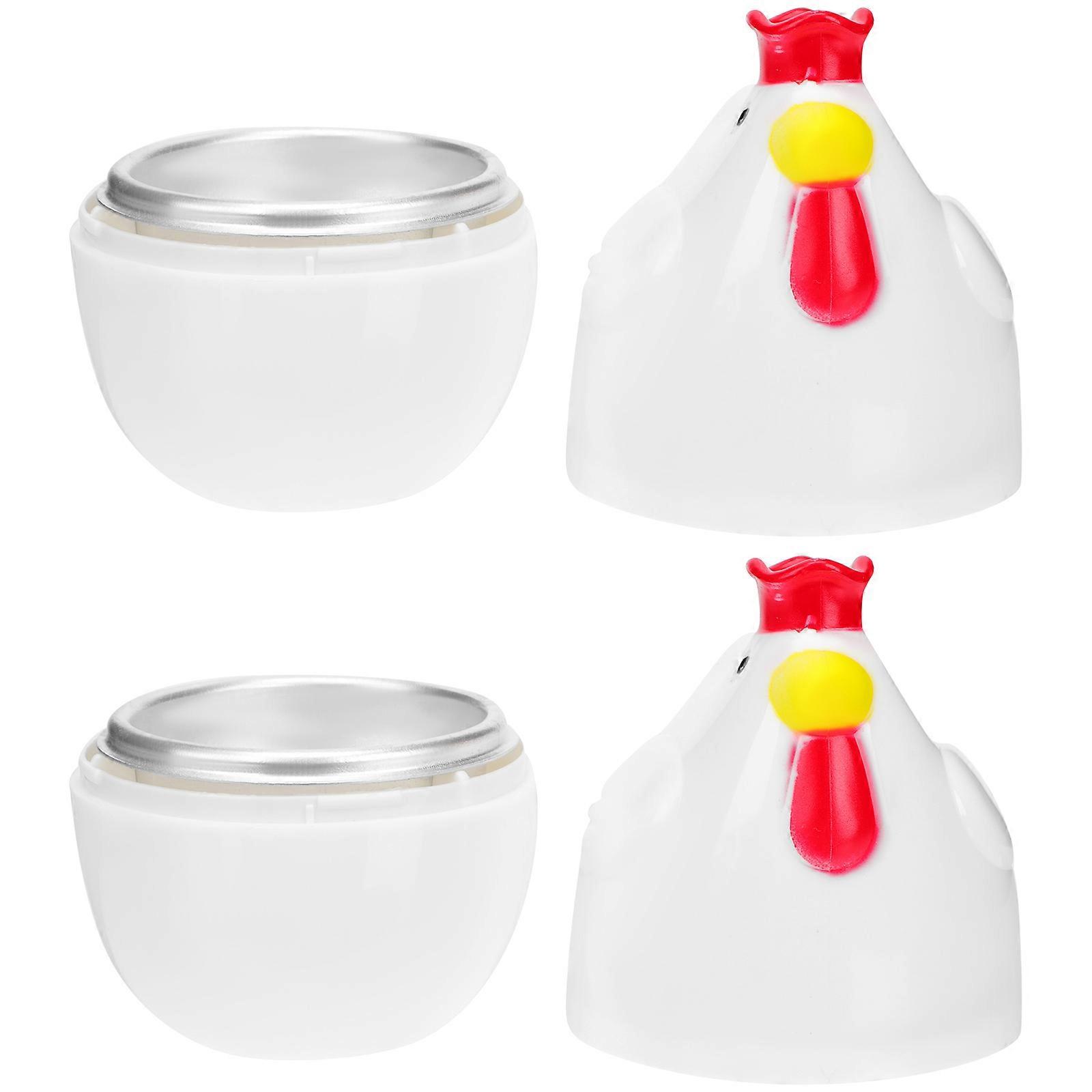 Creative Chick Shaped Egg Steamer for Kitchen Use 2Pcs Microwave Oven Steamed Egg Cup