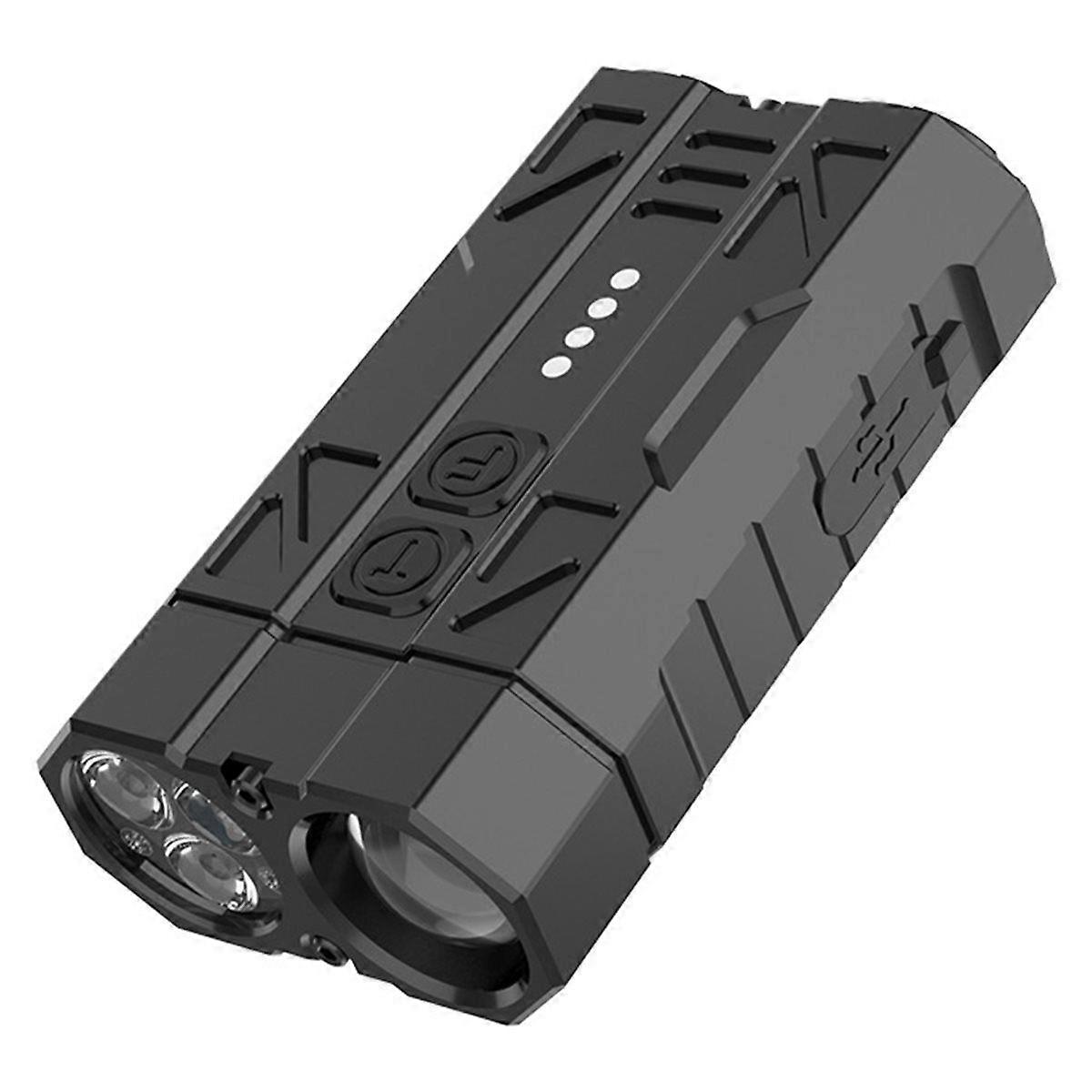 Aluminum Alloy High-Performance Multi-Function Flashlight Portable Dual Switch 4 LED Beads Power Di