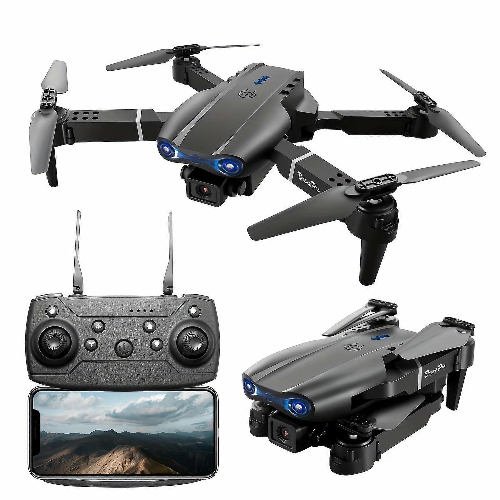 Foldable E99 Drone with Dual Camera, RC Quadcopter, Protective Frame & App Control, 3937ft Range, USB Rechargeable, Compatible with iOS/Android